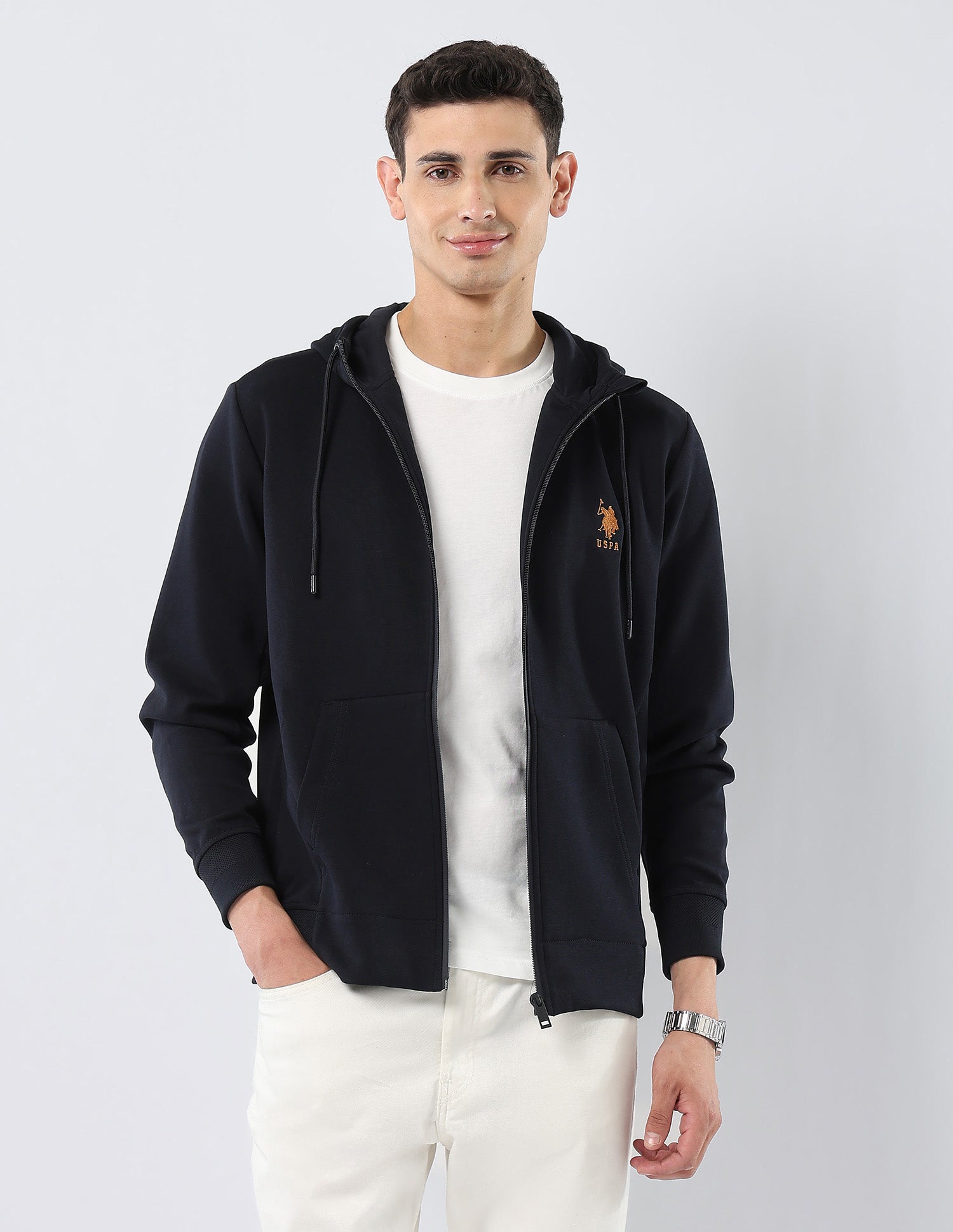 Solid Regular Fit Sweatshirt Navy - U.S. POLO ASSN. | Large