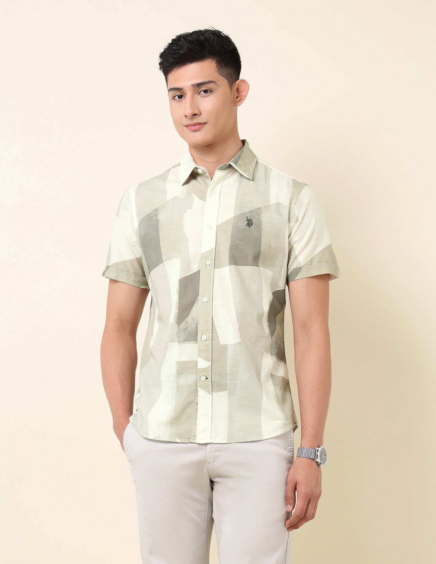 Abstract Printed Pure Cotton Shirt