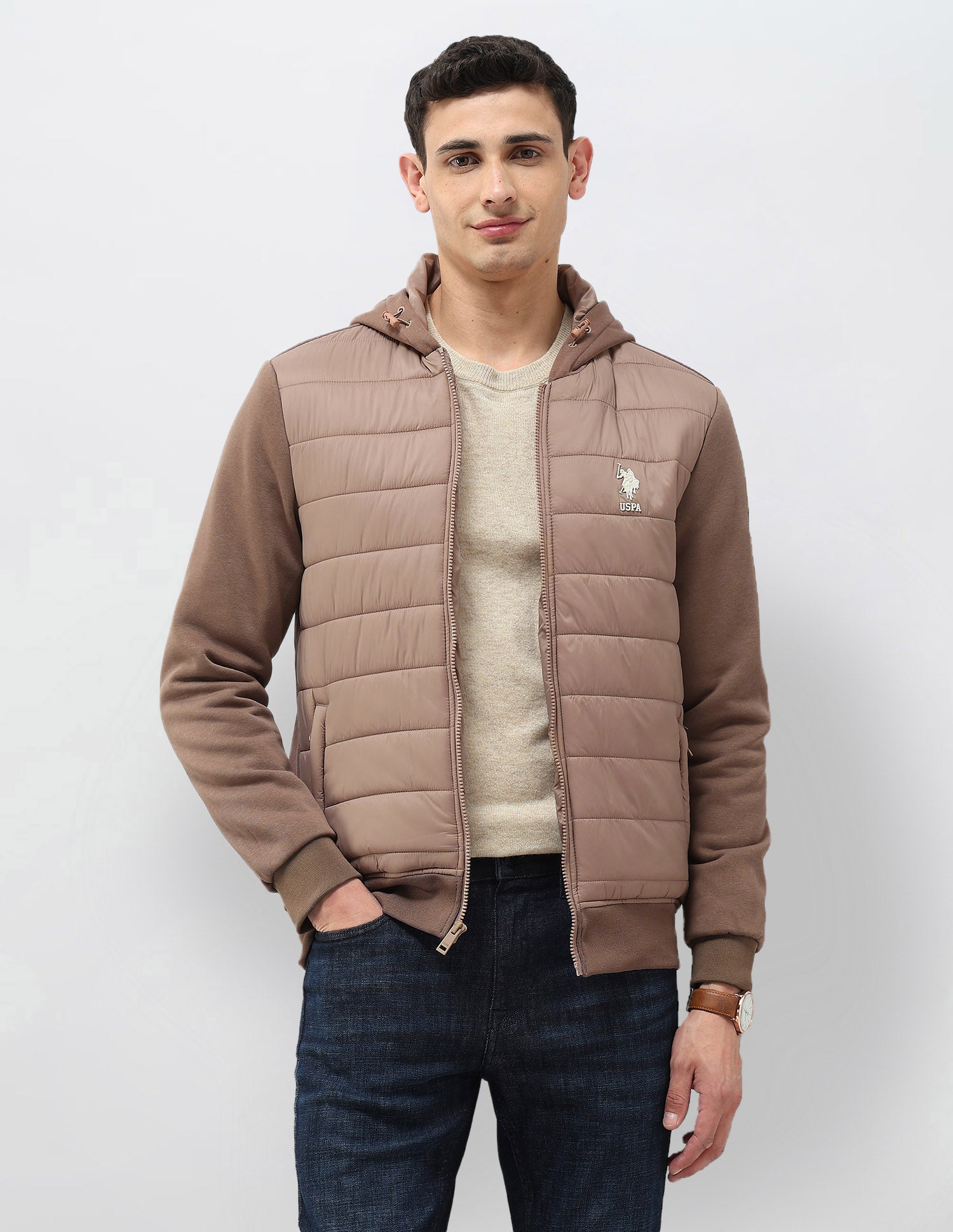 Solid Hooded Puffer Jacket