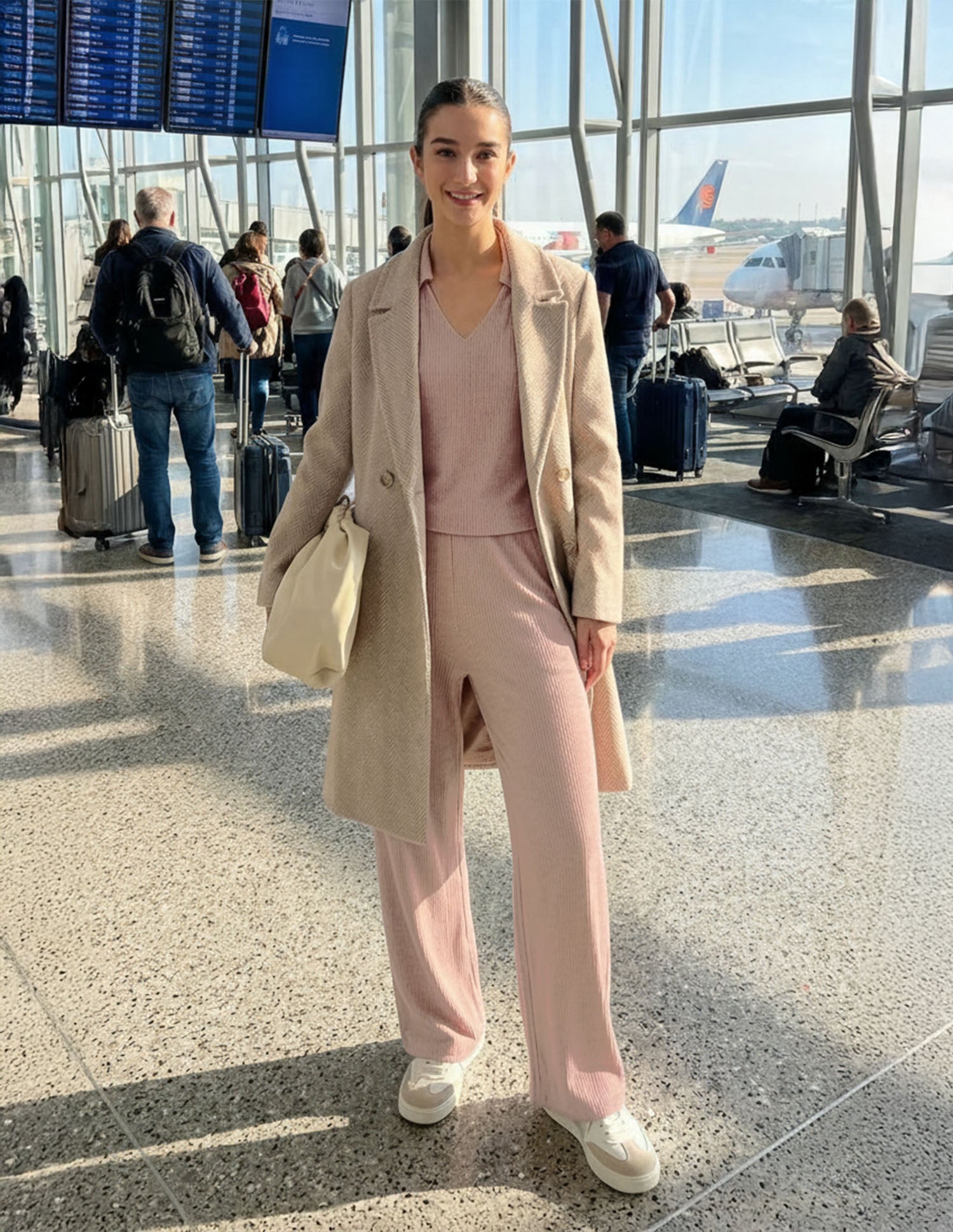 Ribbed Wide Leg Fit Lounge Trousers