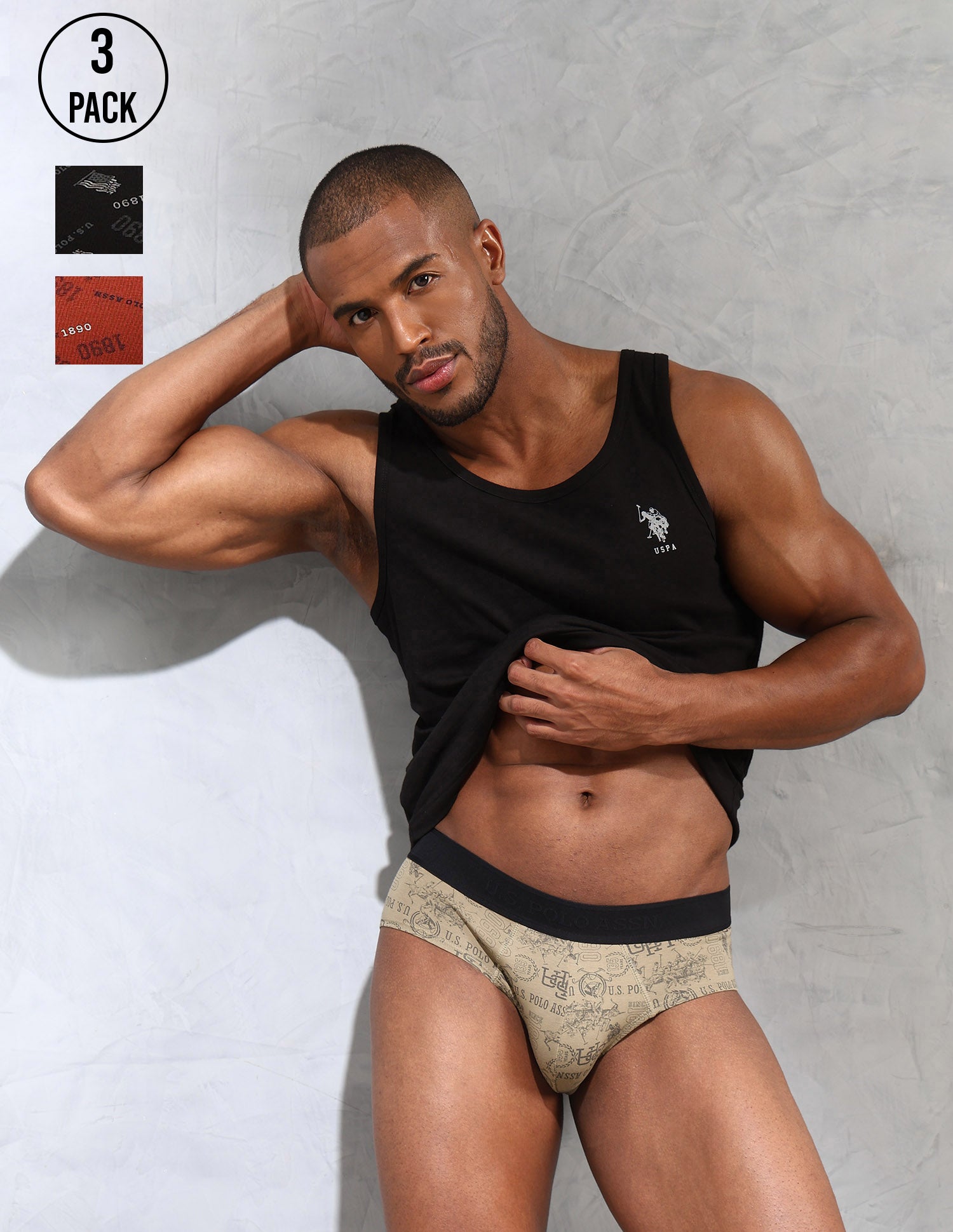 Low Rise Printed OEB16 Briefs - Pack Of 3