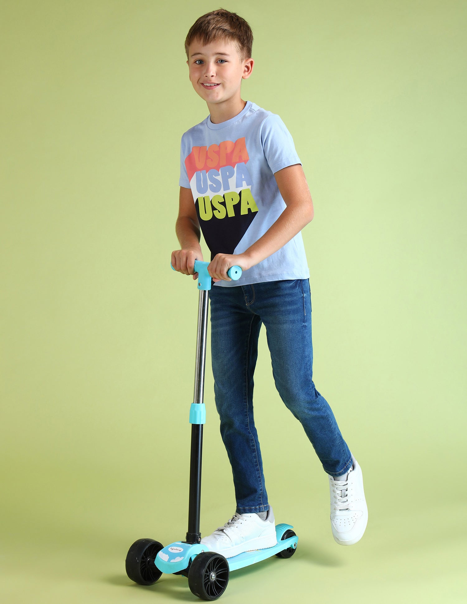 Boys Brand Printed Regular Fit T-Shirt