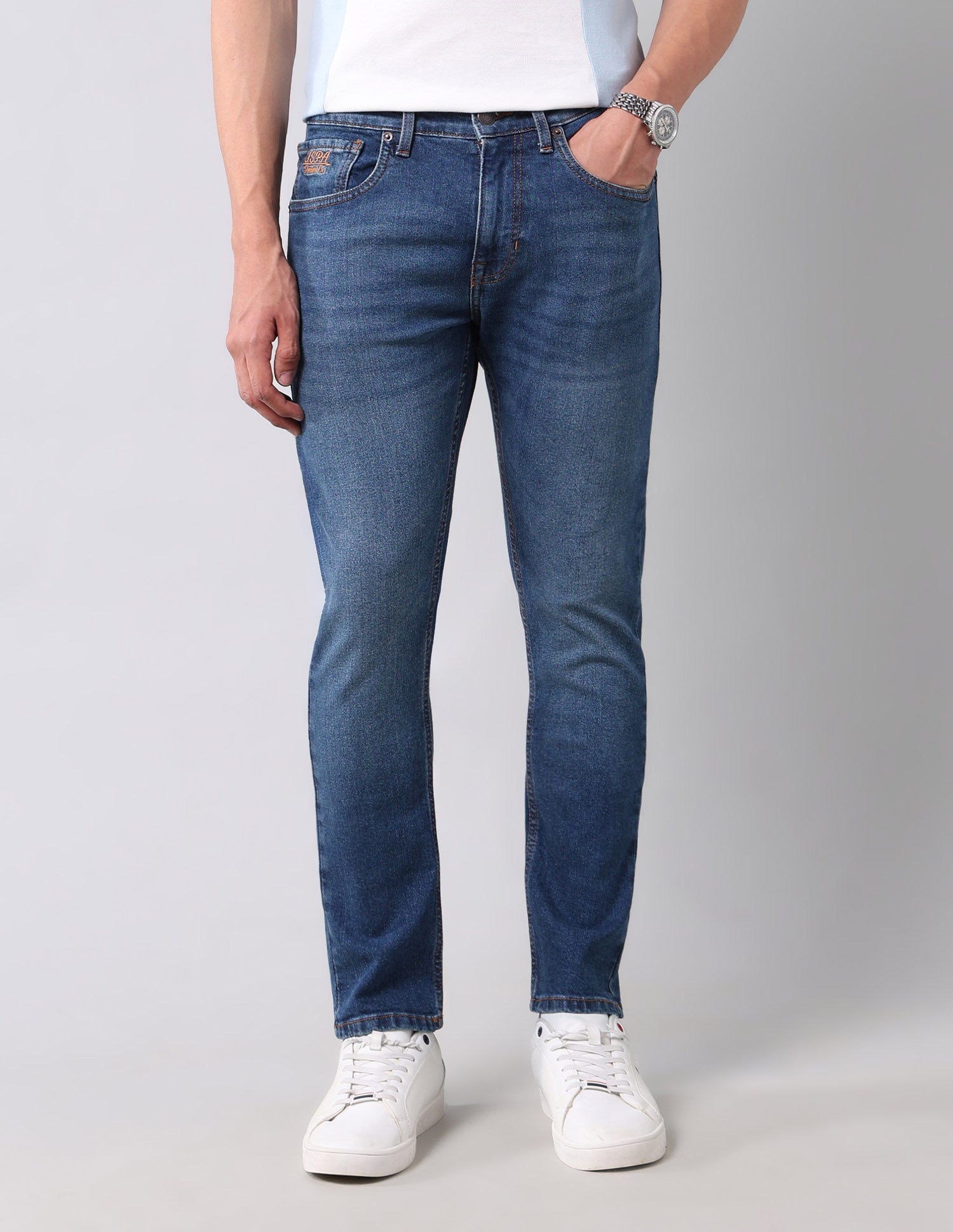 Henry Tapered Fit Blue Jeans Blue - U.S. Polo Assn. India | Large