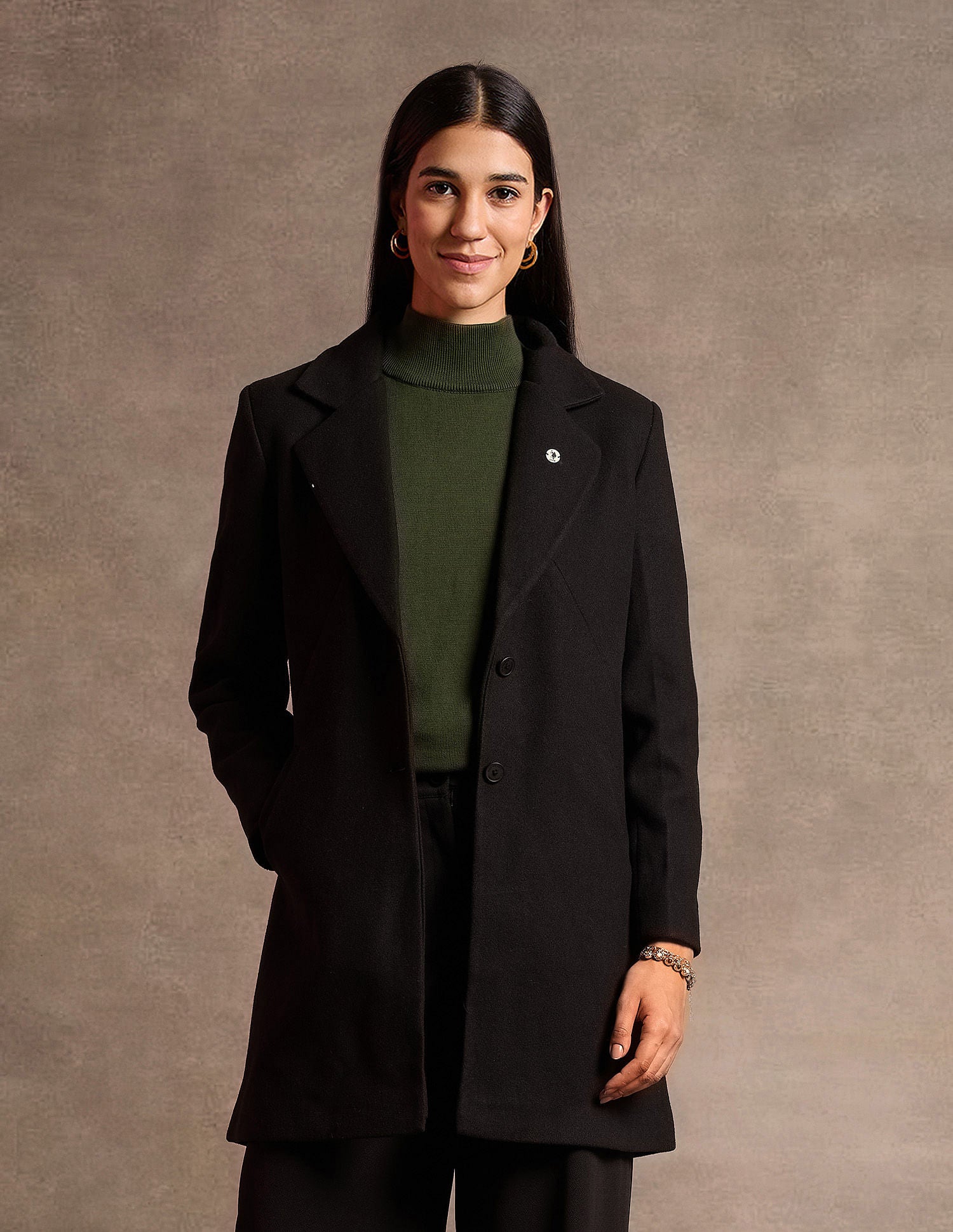 Longline Solid Felt Jacket