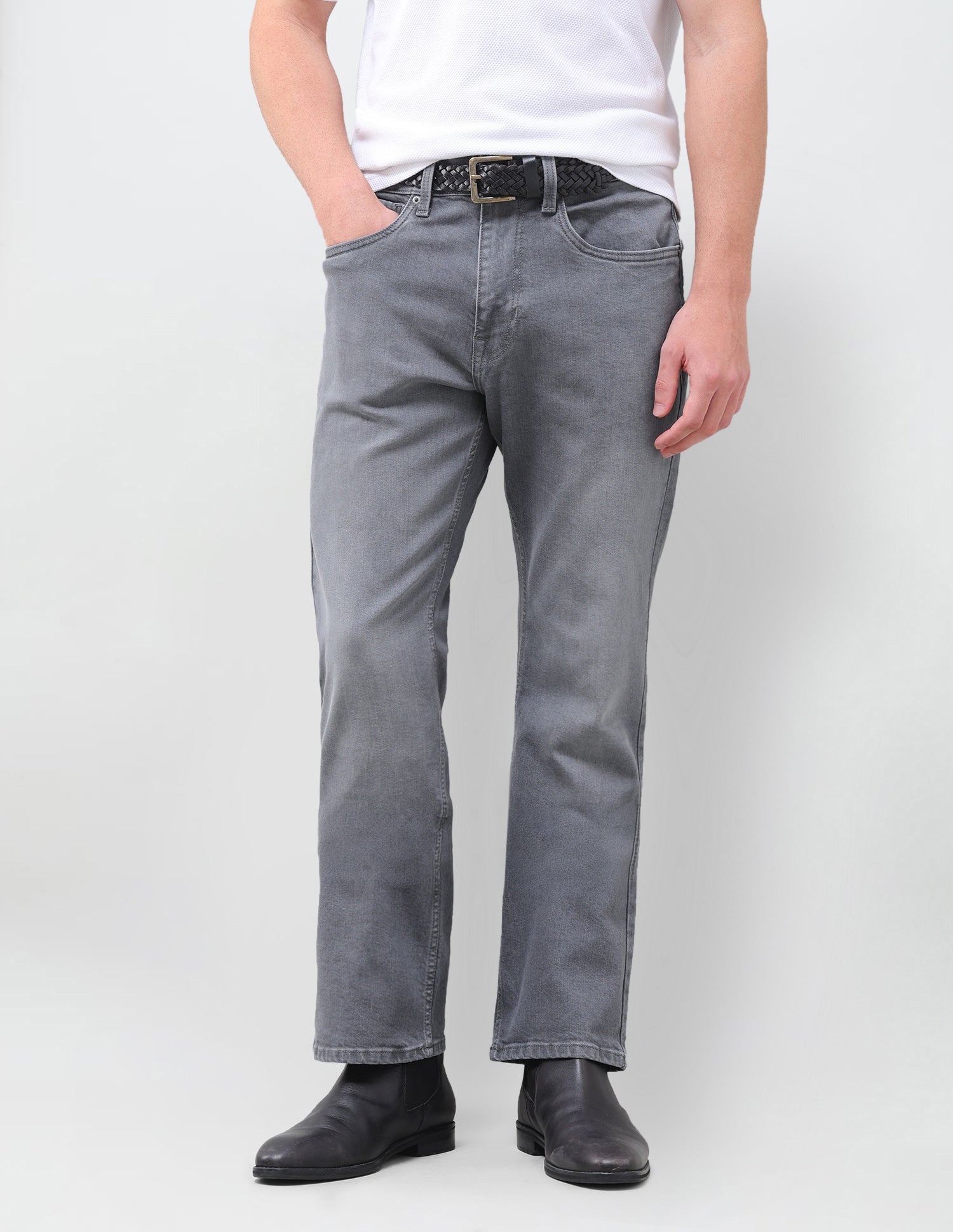 Connor Bootcut Fit Grey Jeans Grey - U.S. Polo Assn. India | Large