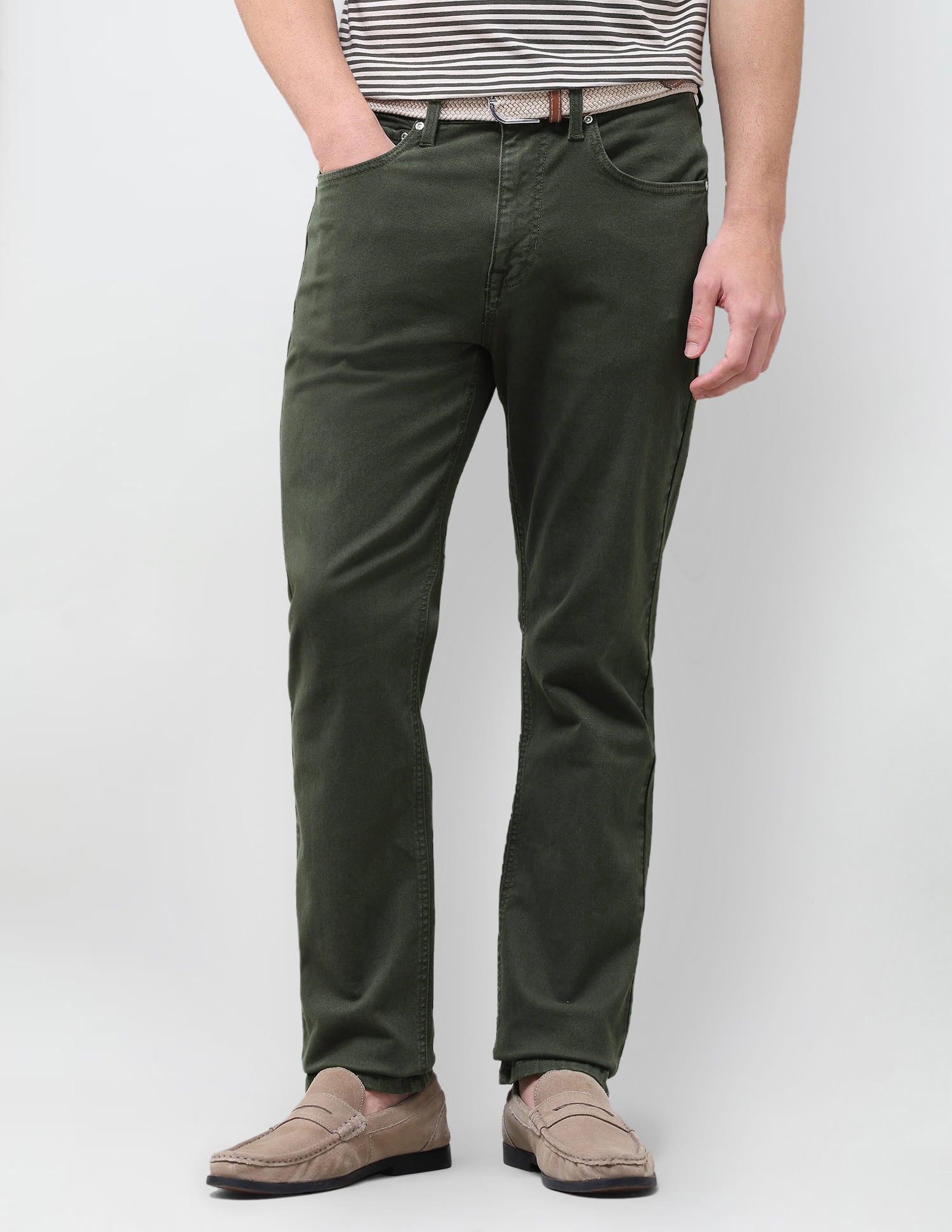 Solid Slim Straight Fit Jeans Green - U.S. Polo Assn. India | Large
