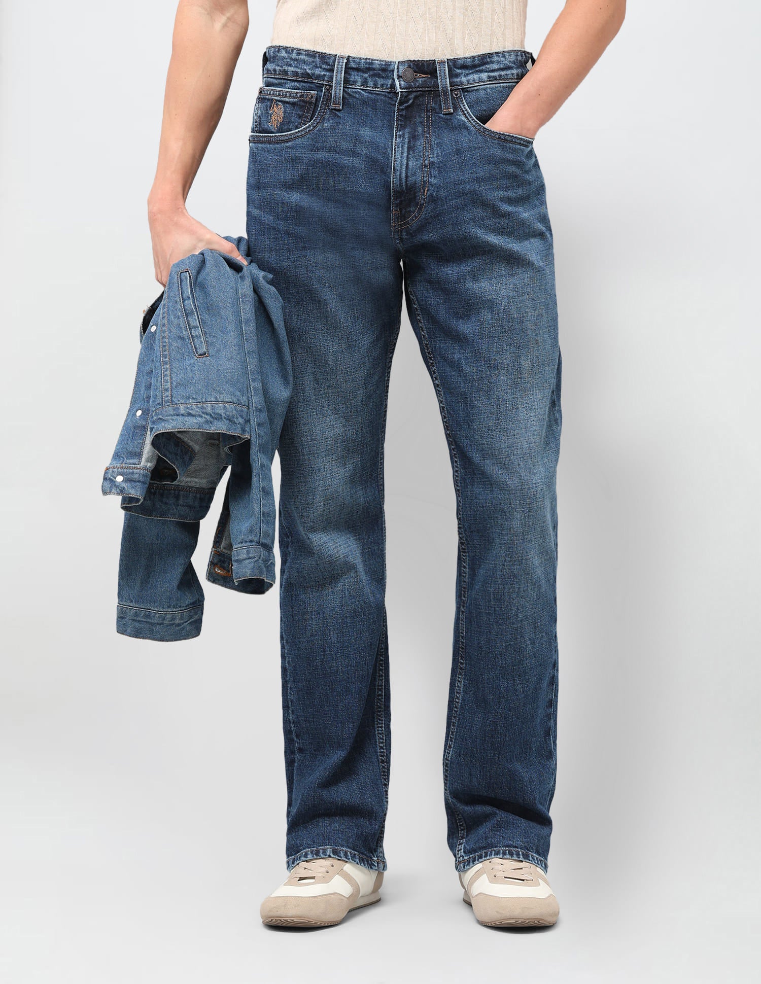 Solid Bootcut Jeans Blue - U.S. Polo Assn. India | Large