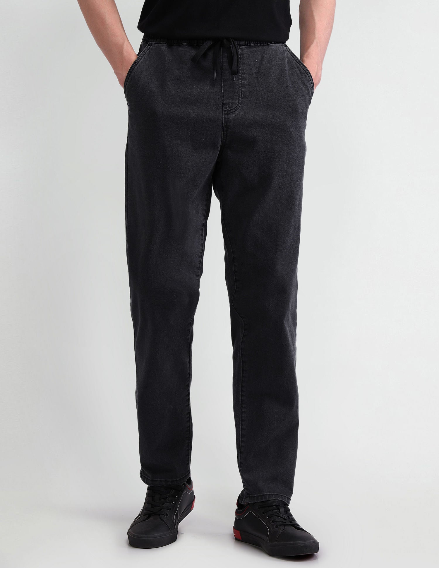 Slim Fit Black Jogger Jeans Black - U.S. Polo Assn. India | Large