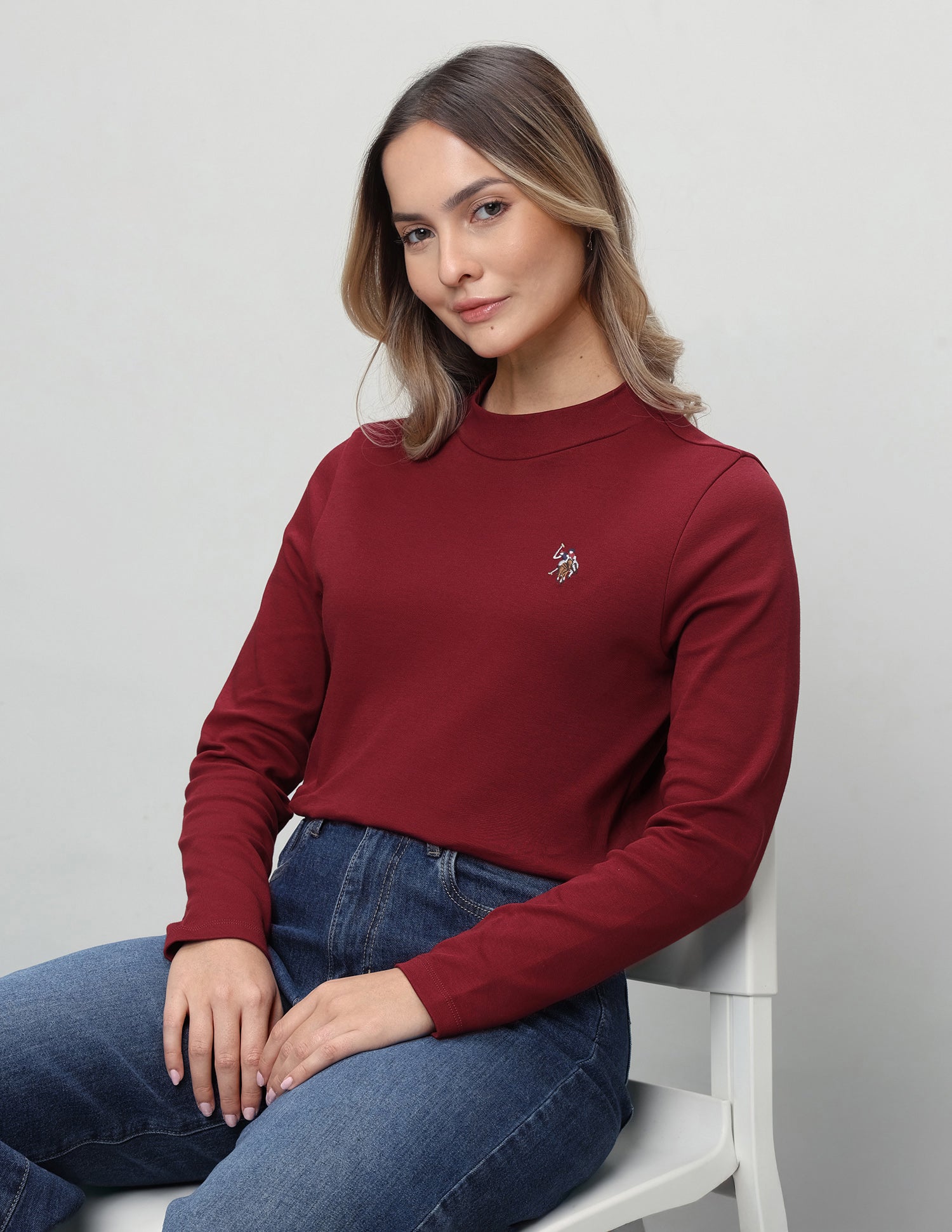 Solid Regular Fit T-Shirt Dark Red - U.S. Polo Assn. India | Large