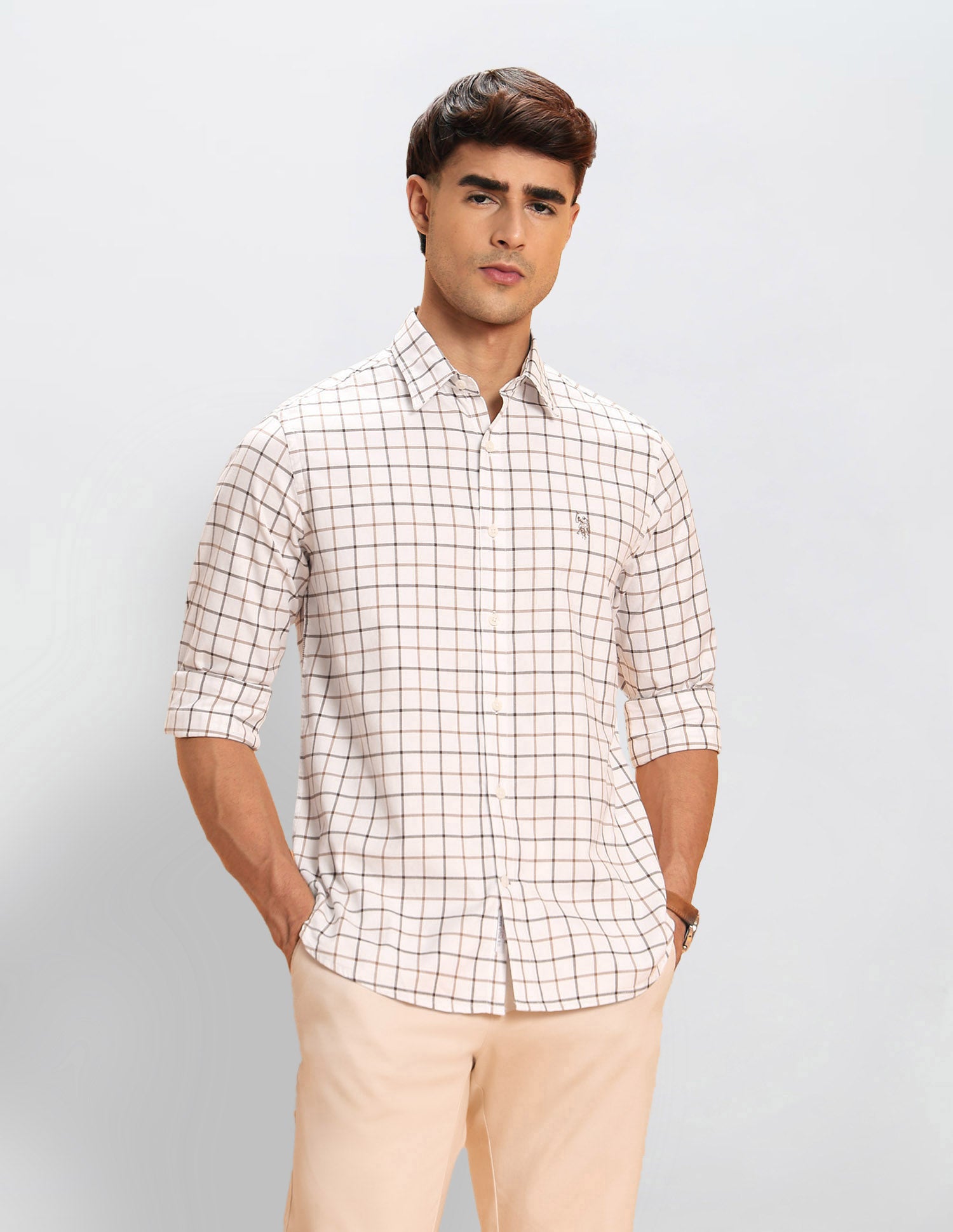 Tailored Fit Graph Checked Shirt