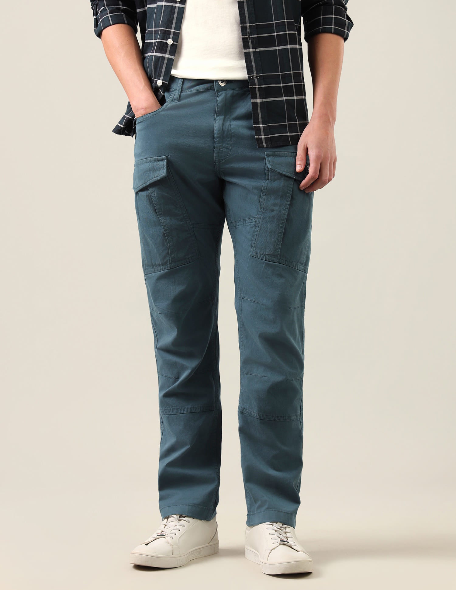 Harold Slim Straight Fit Twill Cargos Green - U.S. Polo Assn. India | Large