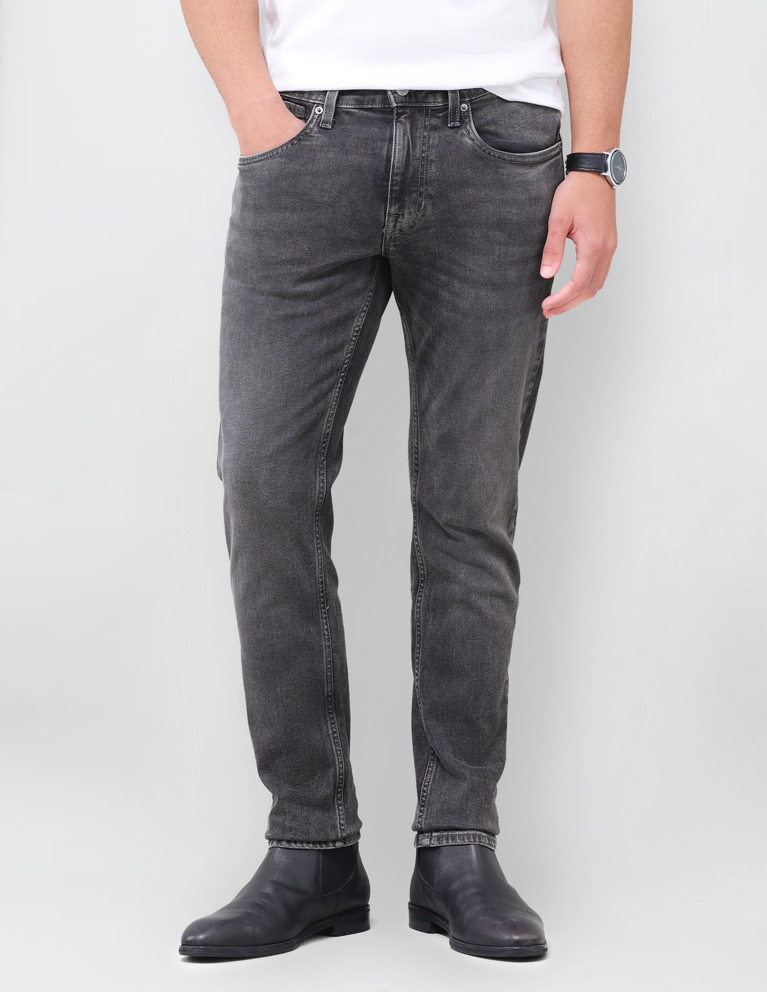 Brandon Slim Tapered Fit Grey Jeans Grey - U.S. Polo Assn. India | Large