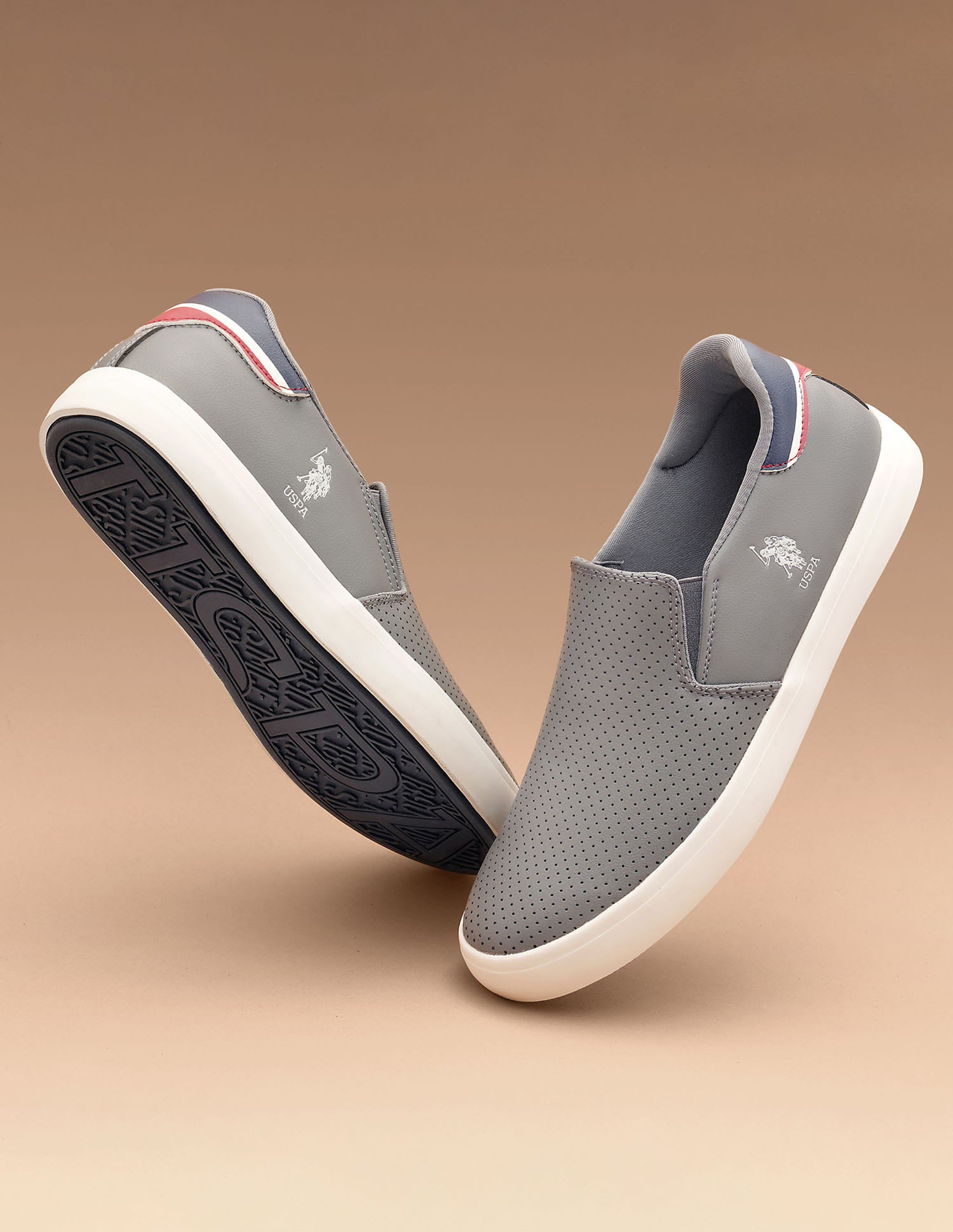 Men Campbell 3.0 Slip On Sneakers Grey - U.S. Polo Assn. India | Large
