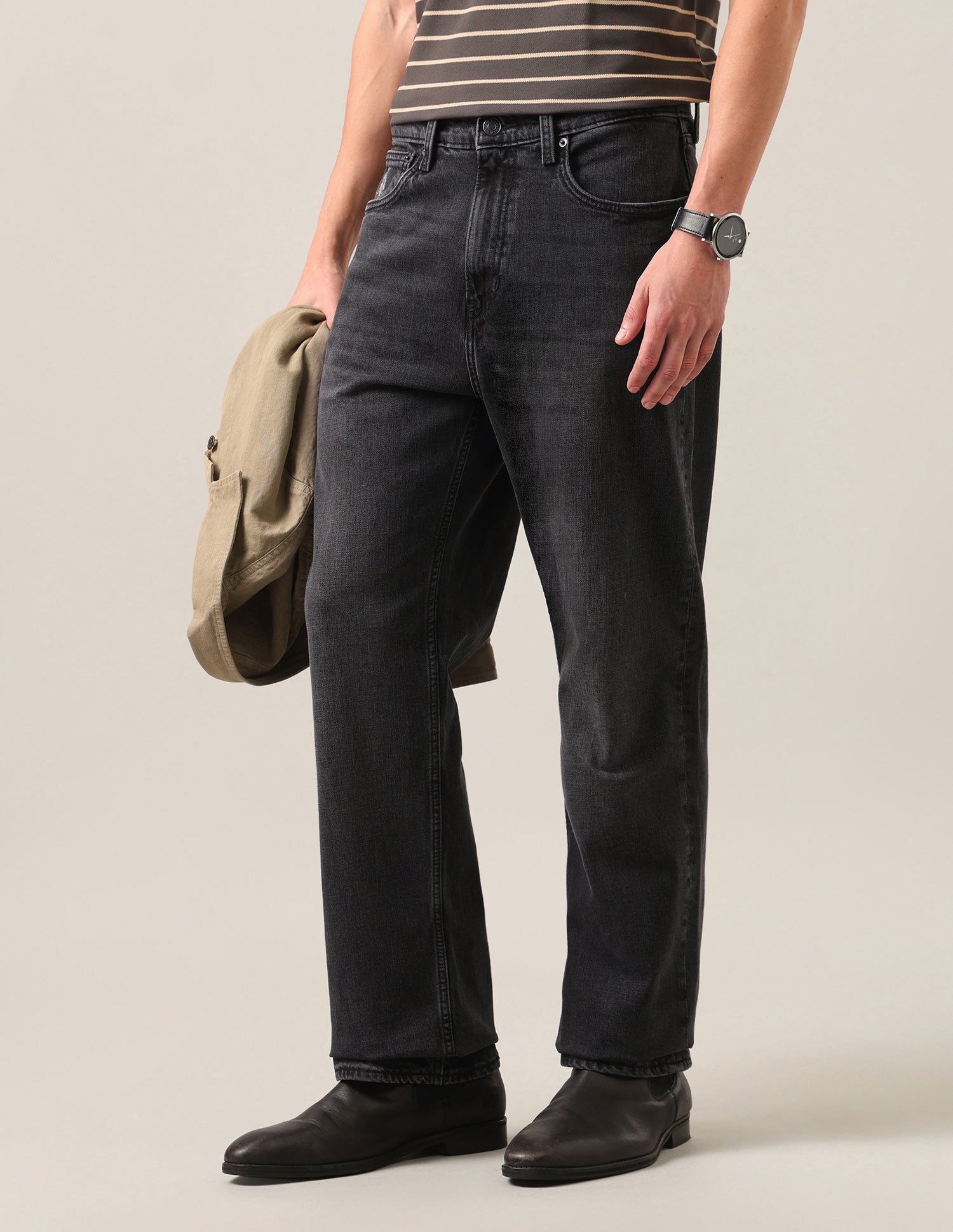 Logan Loose Straight Fit Black Jeans Washed Black - U.S. Polo Assn. India | Large