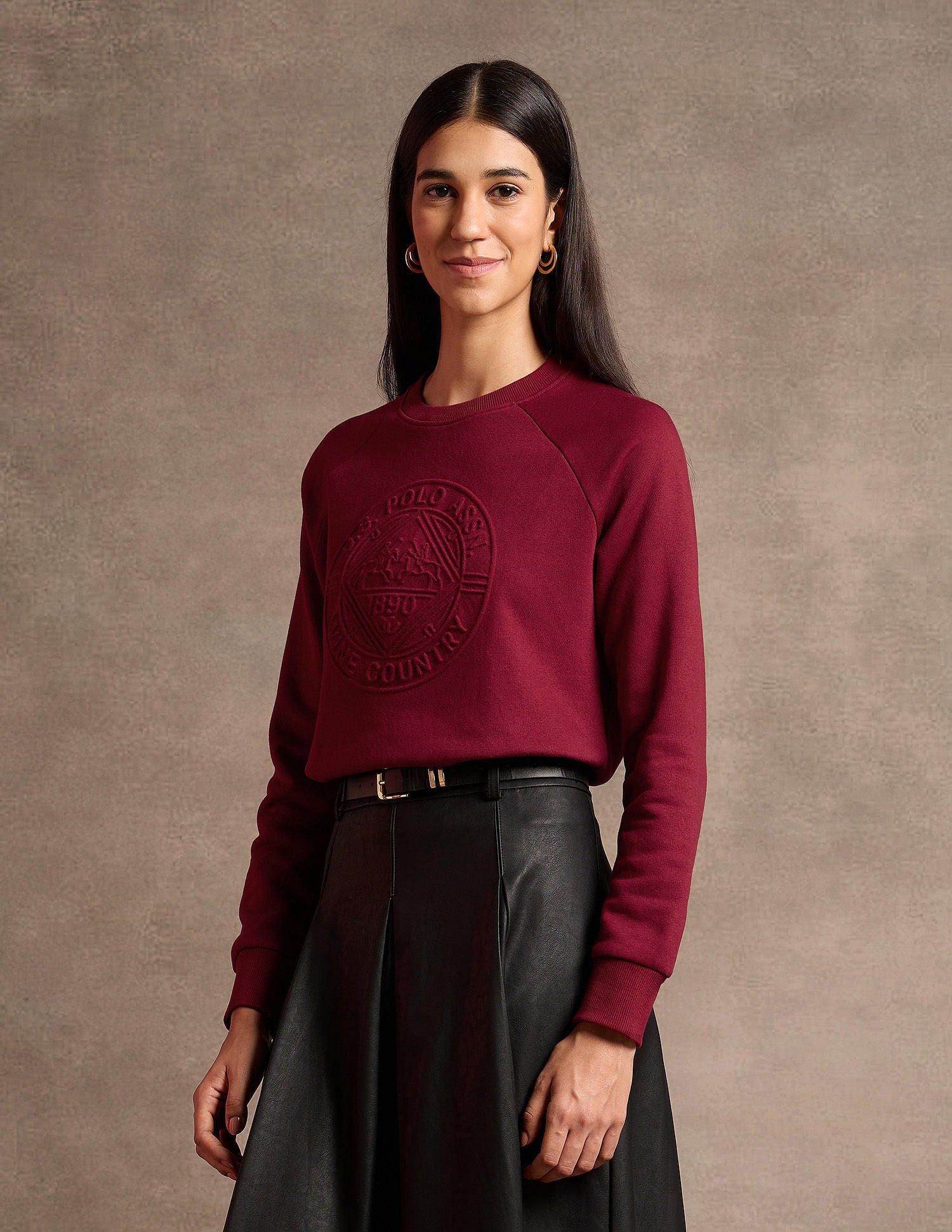 Embossed Brand Print Sweatshirt