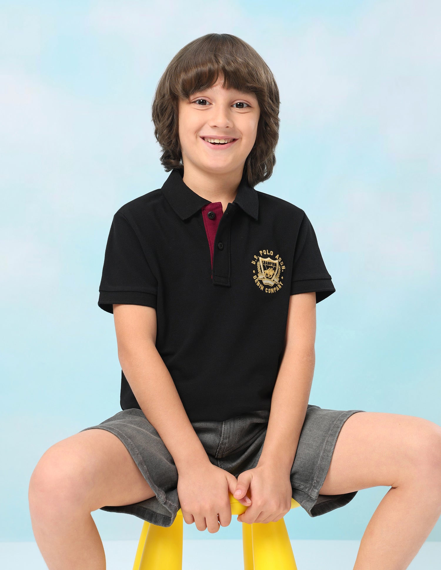 Solid Regular Fit Polo Shirt Black - U.S. Polo Assn. India | Large