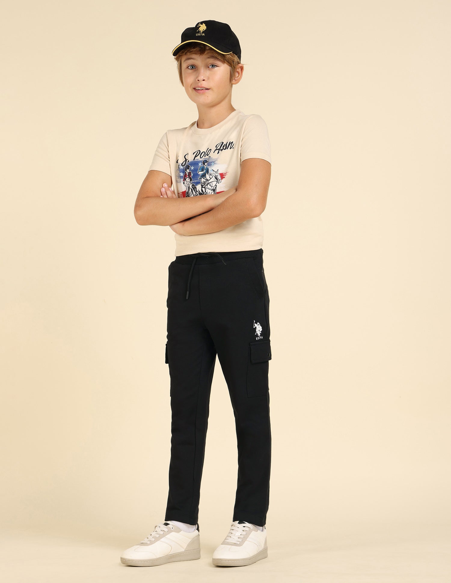 Boys Solid Pure Cotton Track Pants