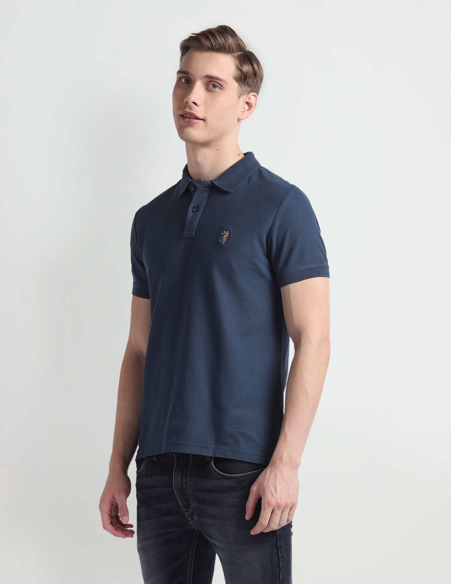 Patterned Collar Cotton Polo Shirt – U.S. Polo Assn. India