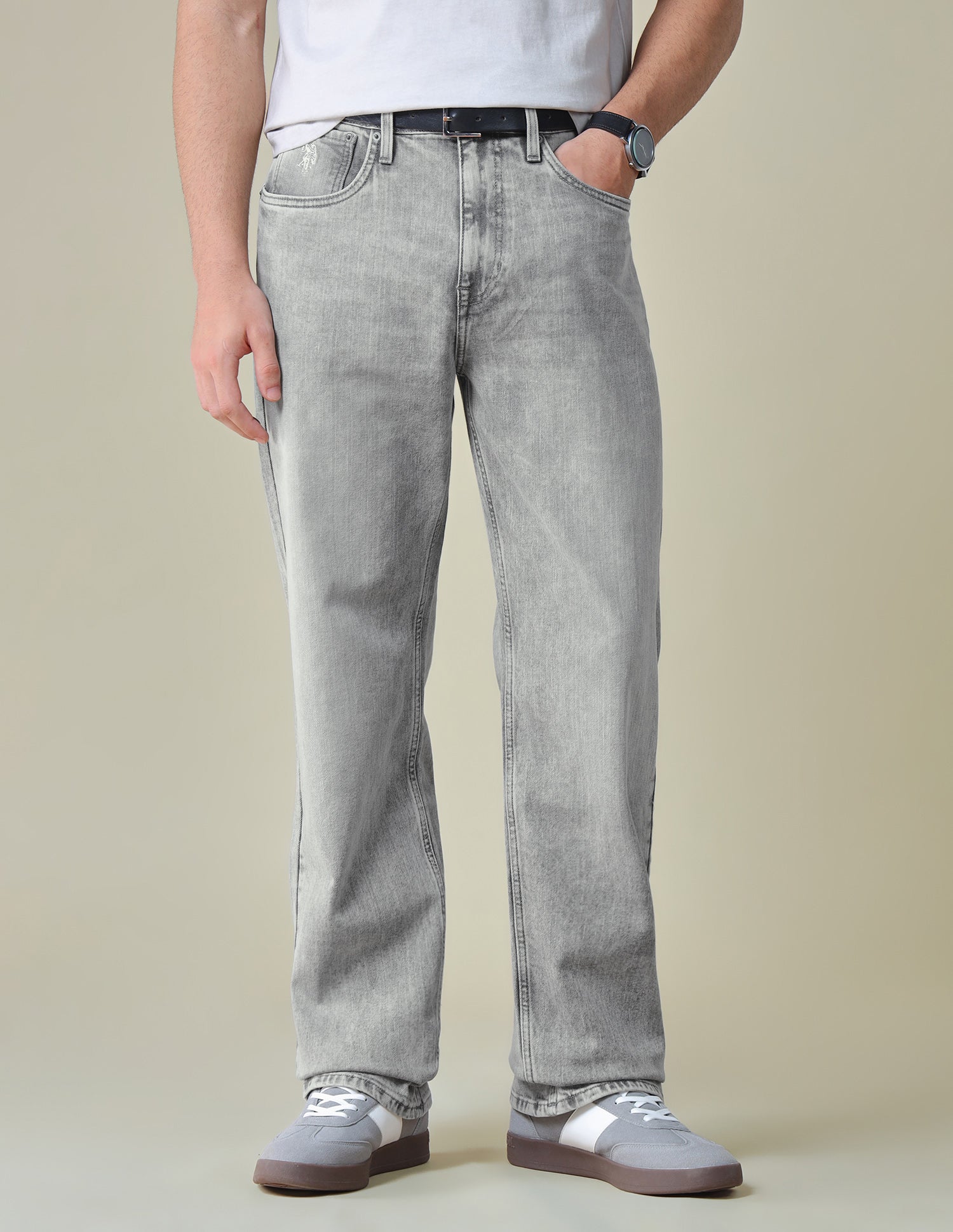 Logan Loose Straight Fit Grey Jeans