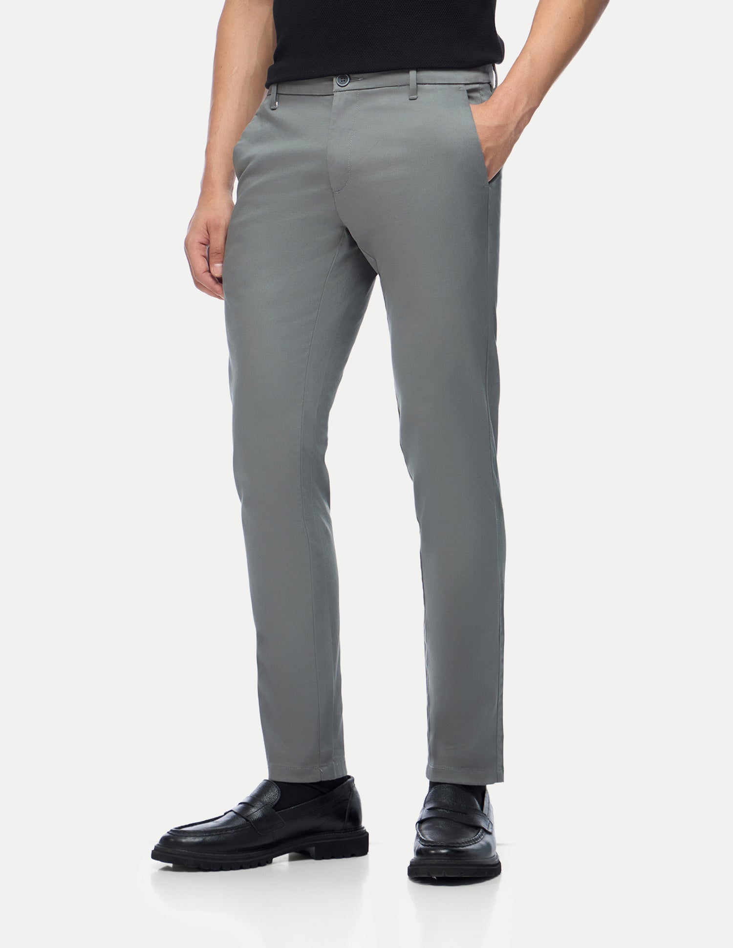 Austin Trim Regular Fit Mid Rise Trousers Grey - U.S. Polo Assn. India | Large