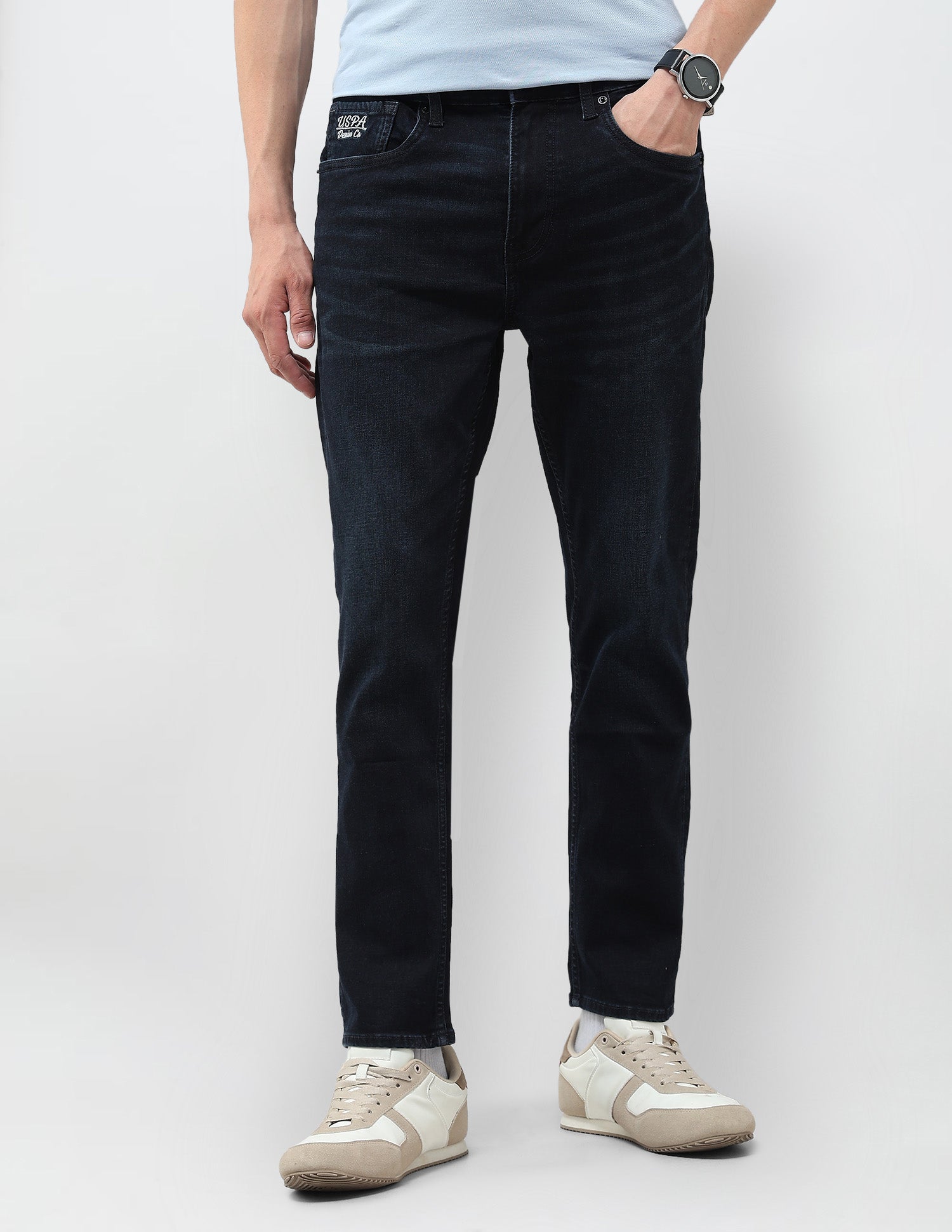 Cole Comfort Cropped Fit Blue Jeans