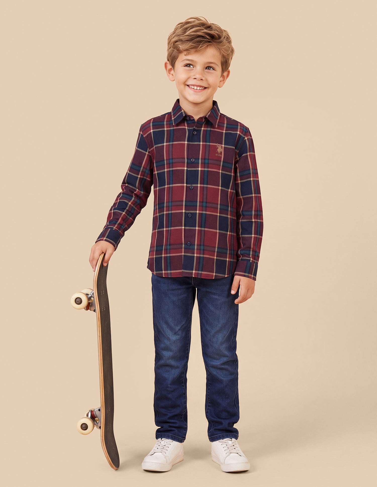 Tartan Checked Regular Fit Shirt Red - U.S. Polo Assn. India | Large