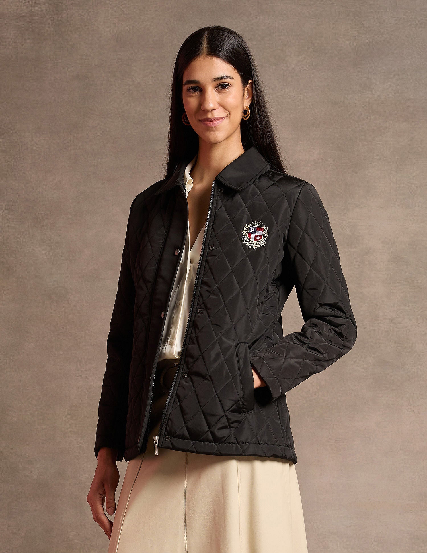 Hooded Solid Quilted Jacket