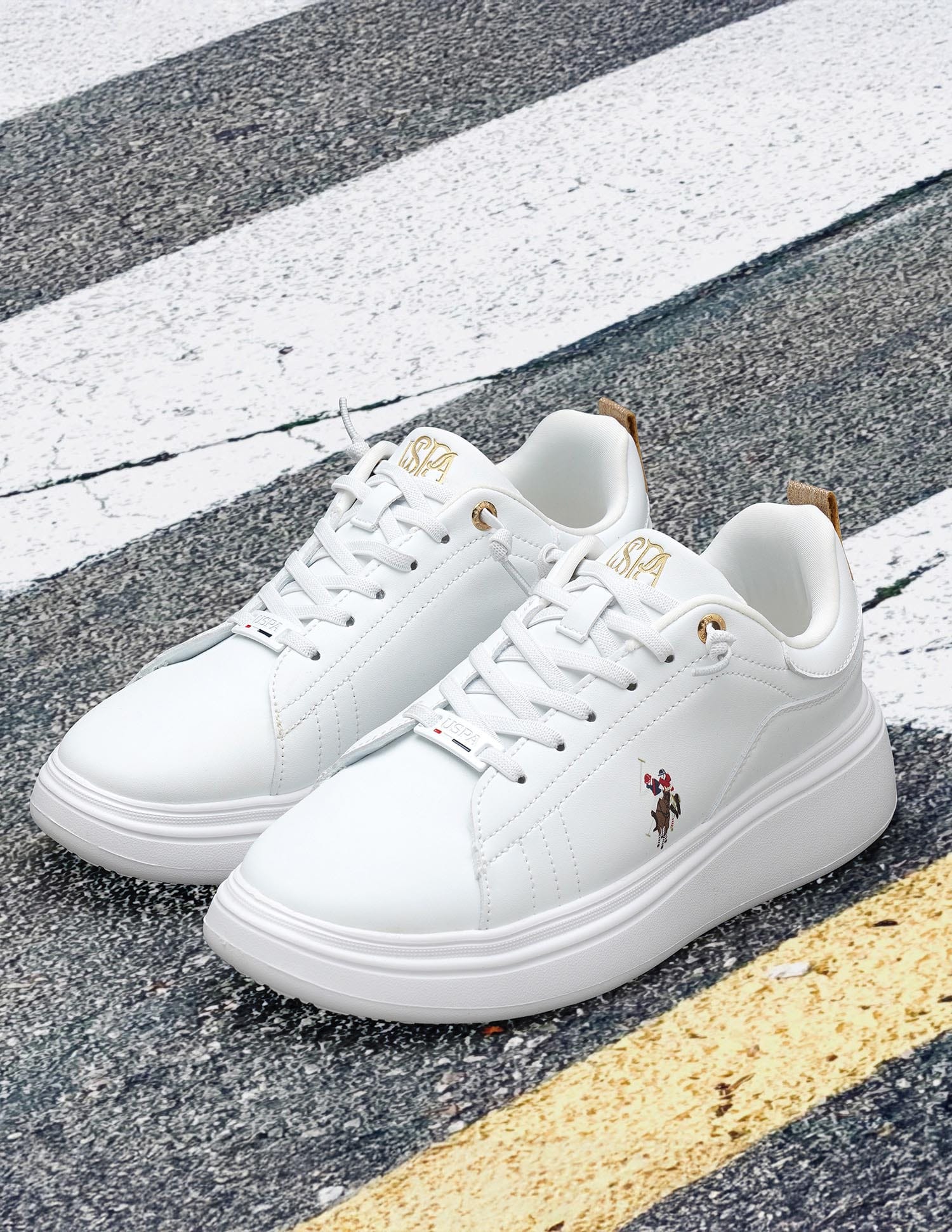Ariel 2.0 White Light Weight Sneaker Shoes White - U.S. Polo Assn. India | Large