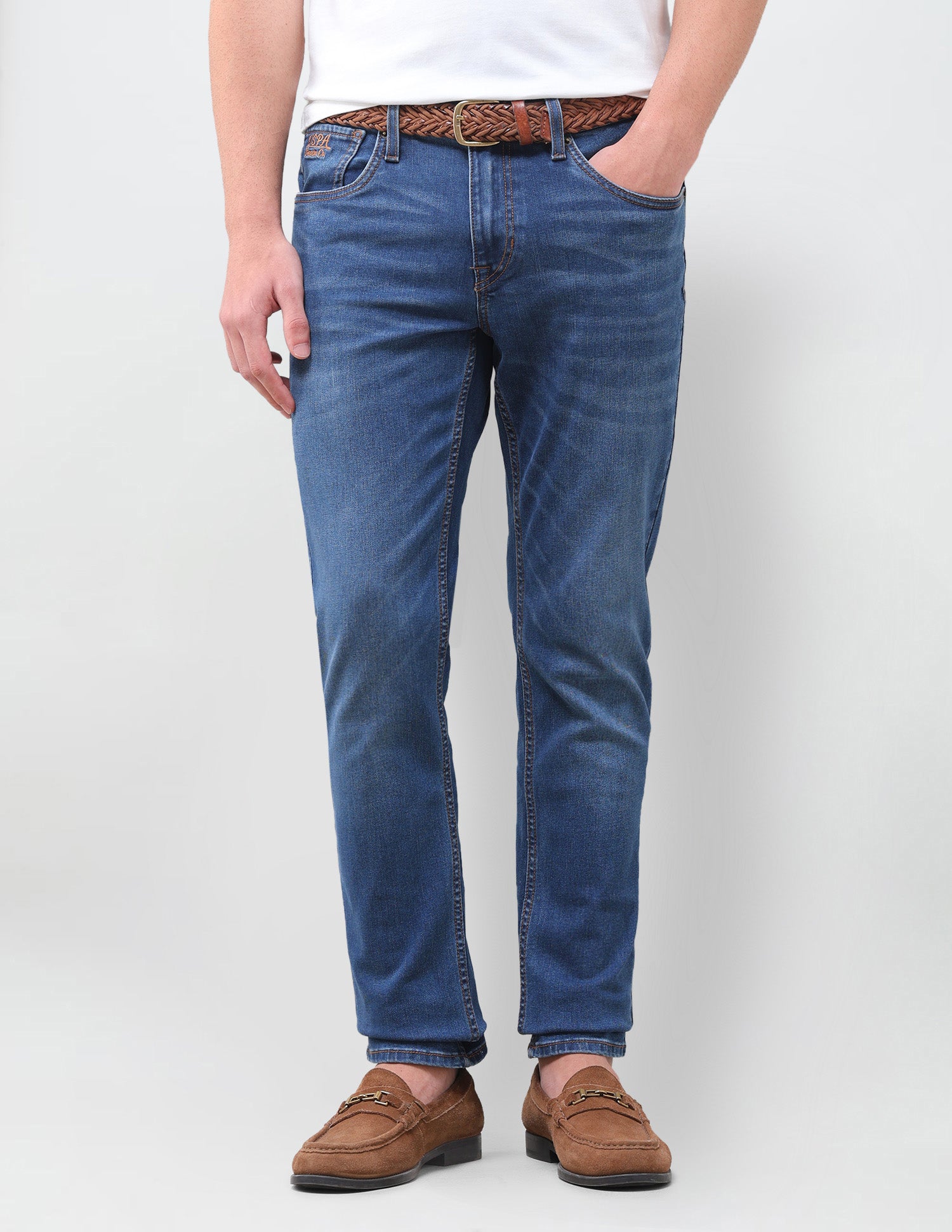 Brandon Slim-Tapered Fit Blue Jeans Indigo - U.S. Polo Assn. India | Large