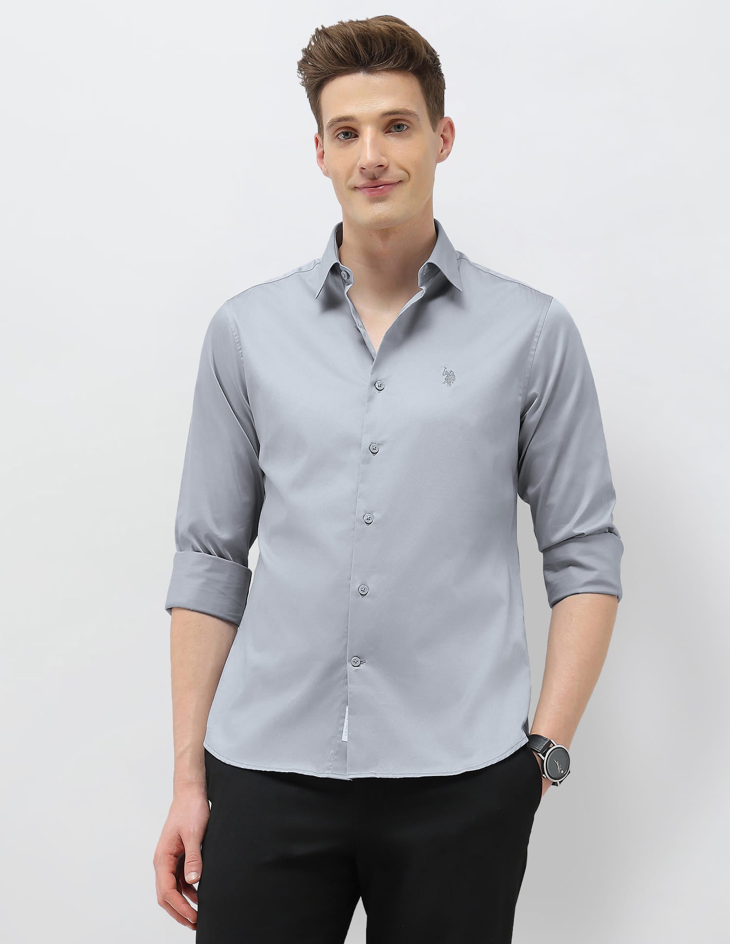 Solid Tailored Fit Shirt
