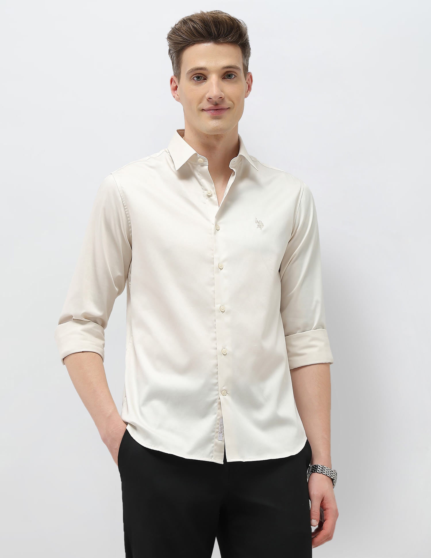 Solid Tailored Fit Shirt
