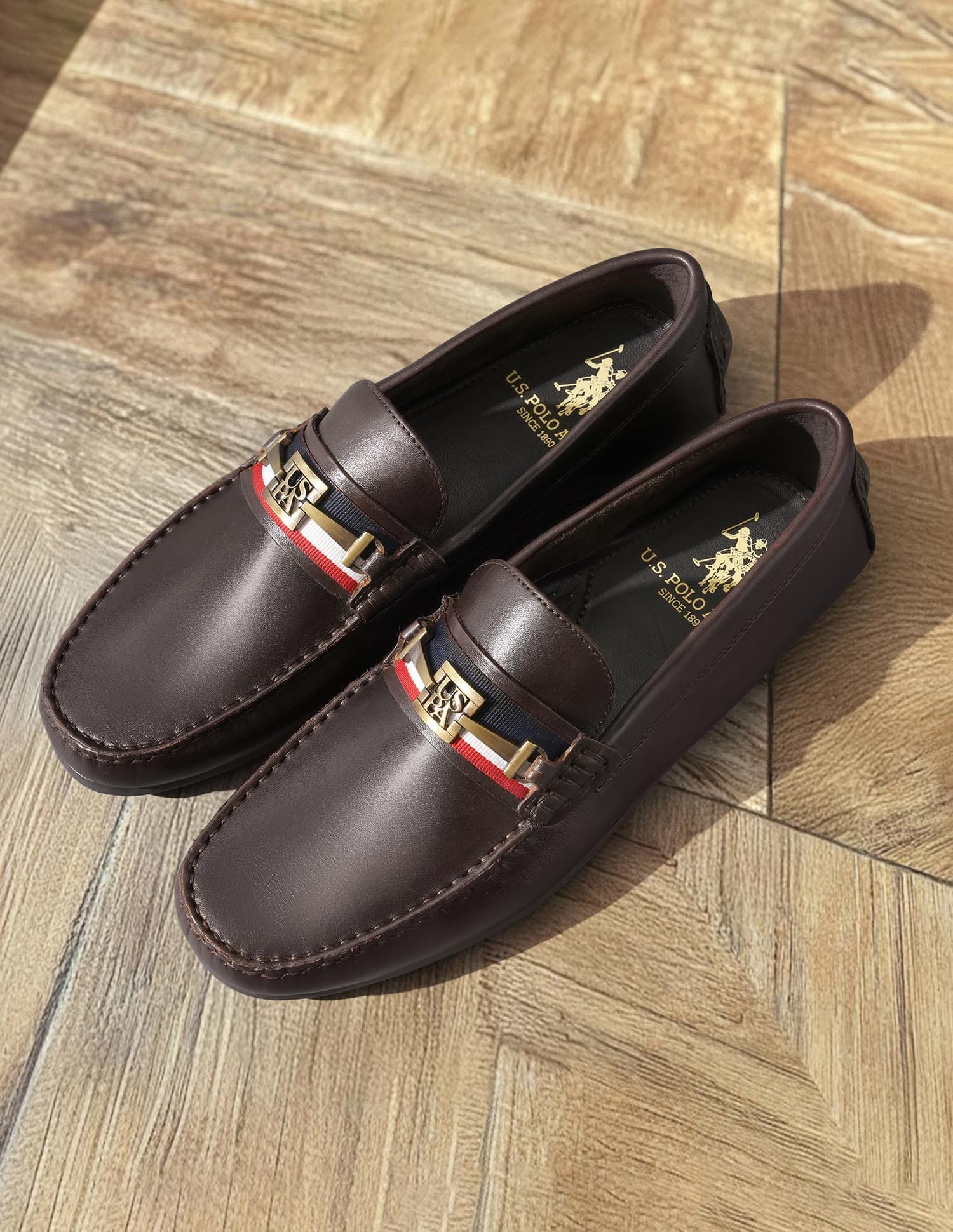 Men Patra Solid Loafers Brown - U.S. Polo Assn. India | Large