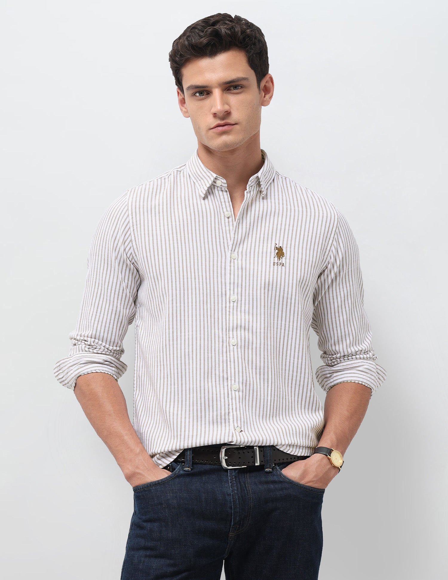 Vertical Striped Seersucker Shirt