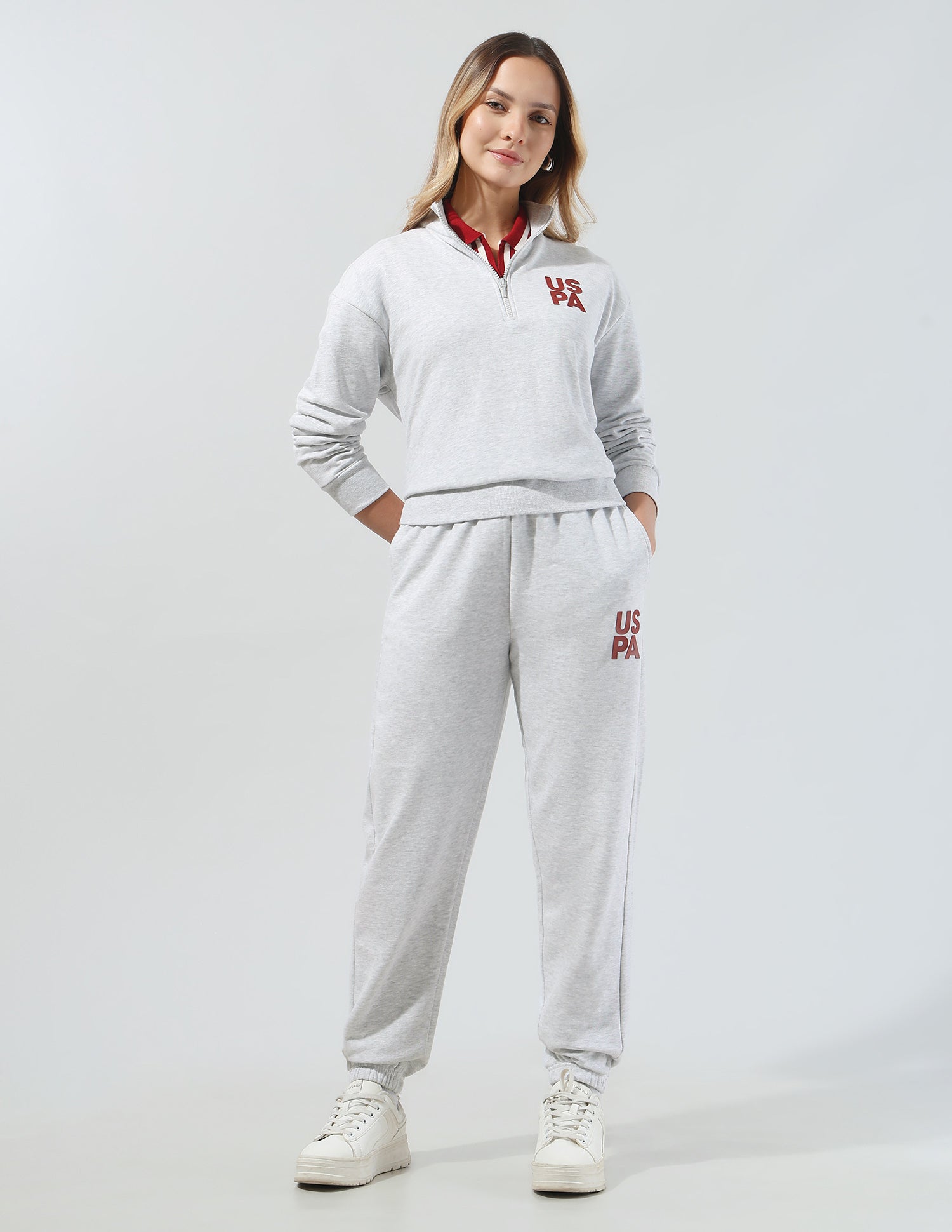 Relaxed Fit Solid Cord Set Light Grey - U.S. Polo Assn. India | Large