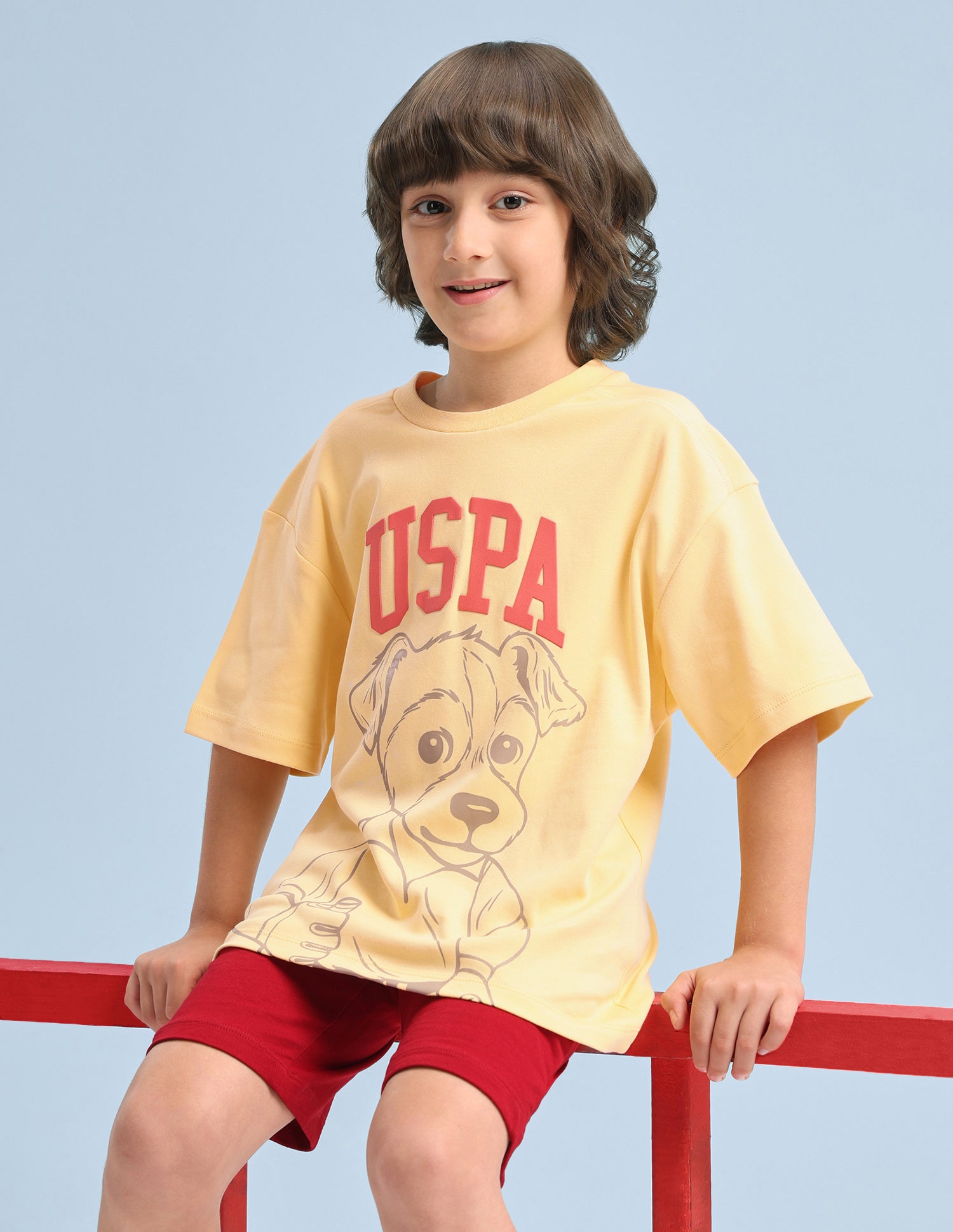 Graphic Brand Printed Oversized Fit T-Shirt Yellow - U.S. Polo Assn. India | Large