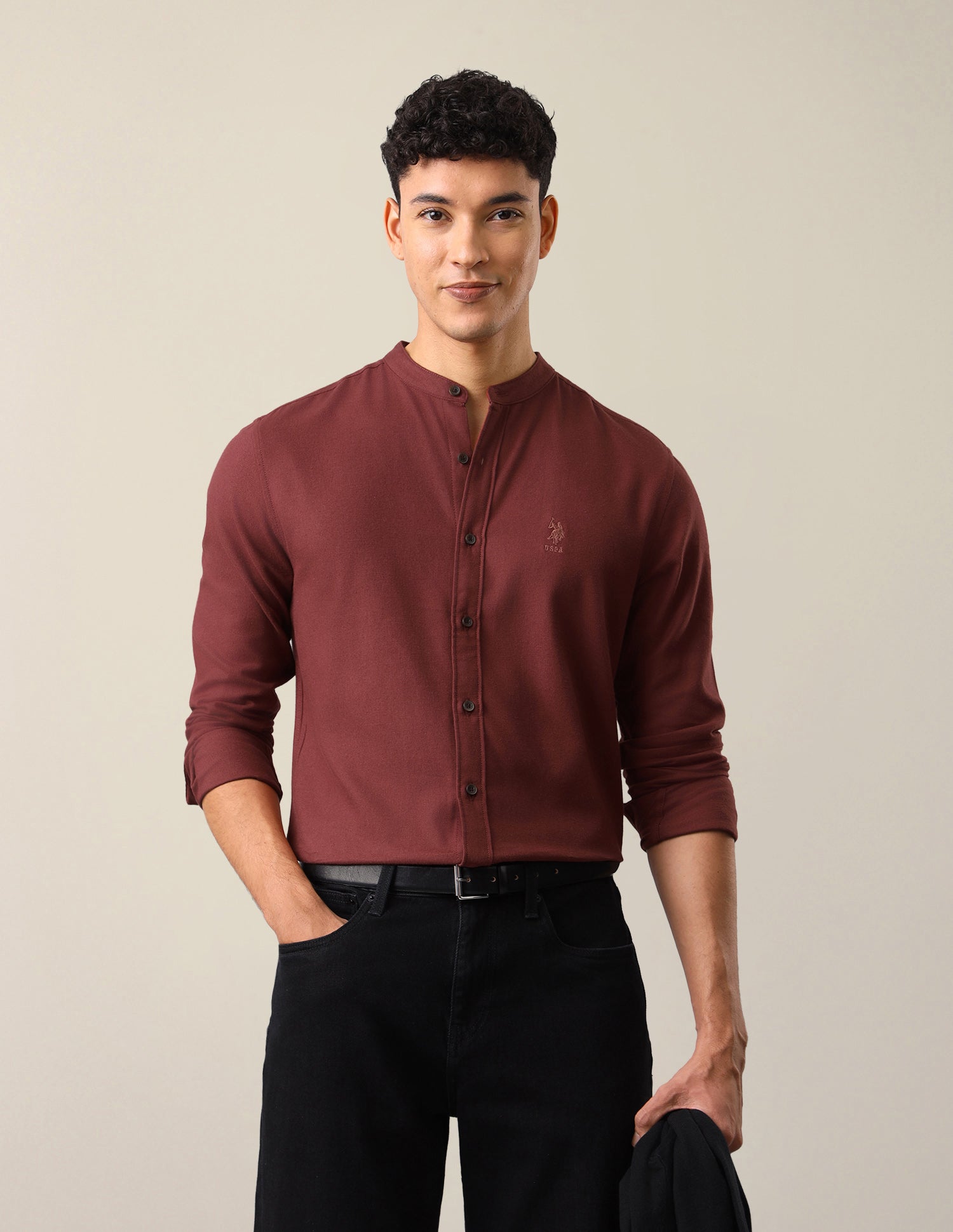 Twill Solid Shirt Rust - U.S. Polo Assn. India | Large