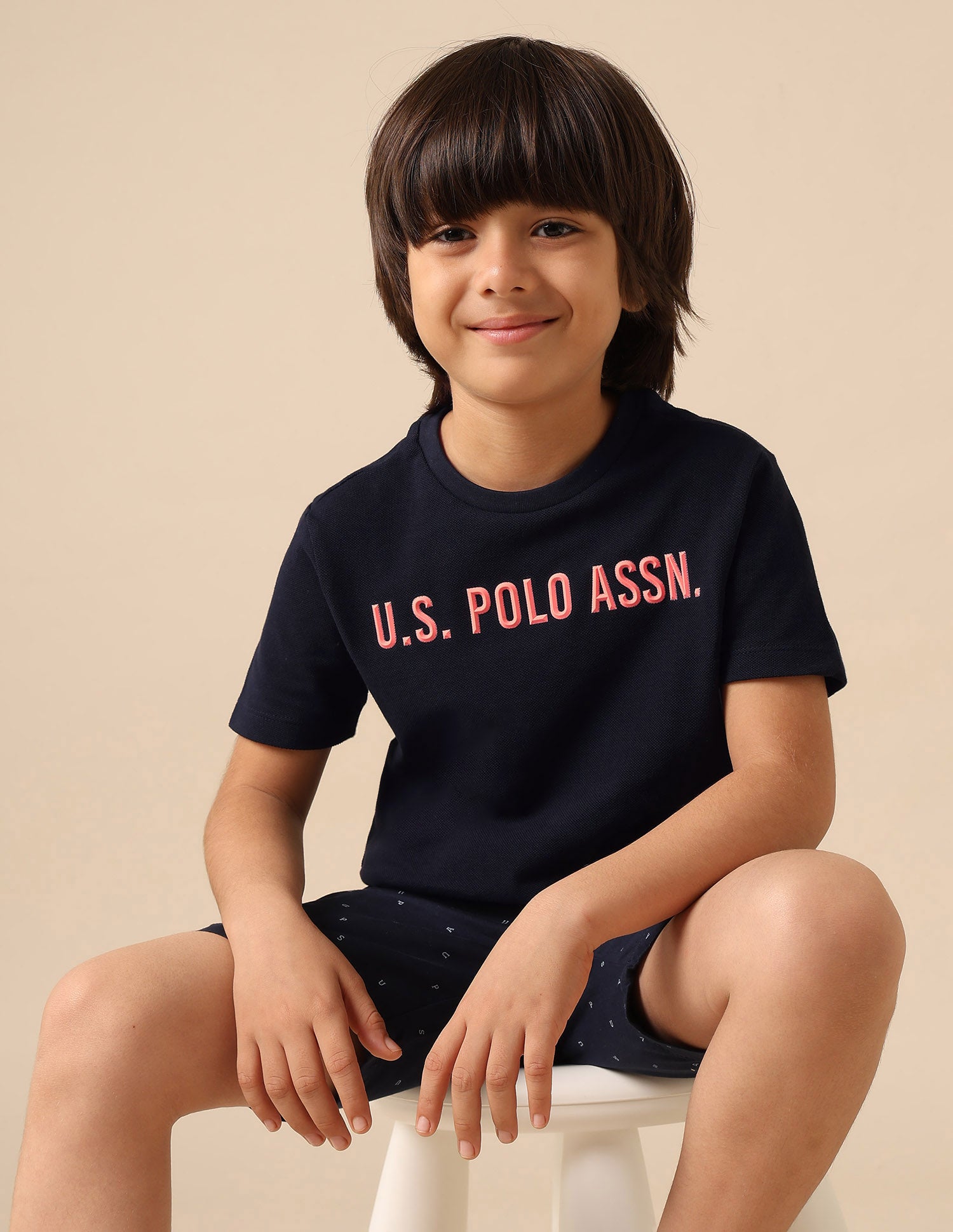 Boys Pure Cotton Brand Embossed T Shirt