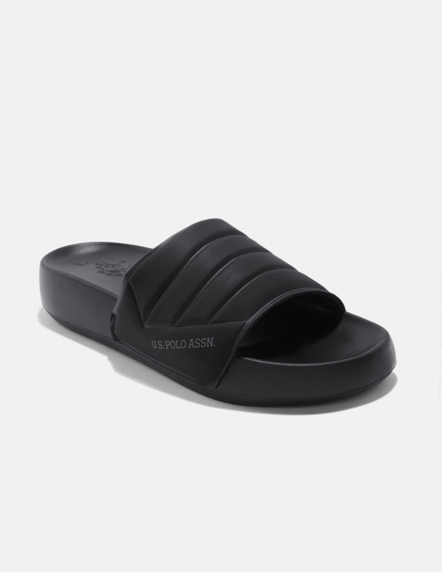 Textured Striped Gino Sliders Black - U.S. Polo Assn. India | Large