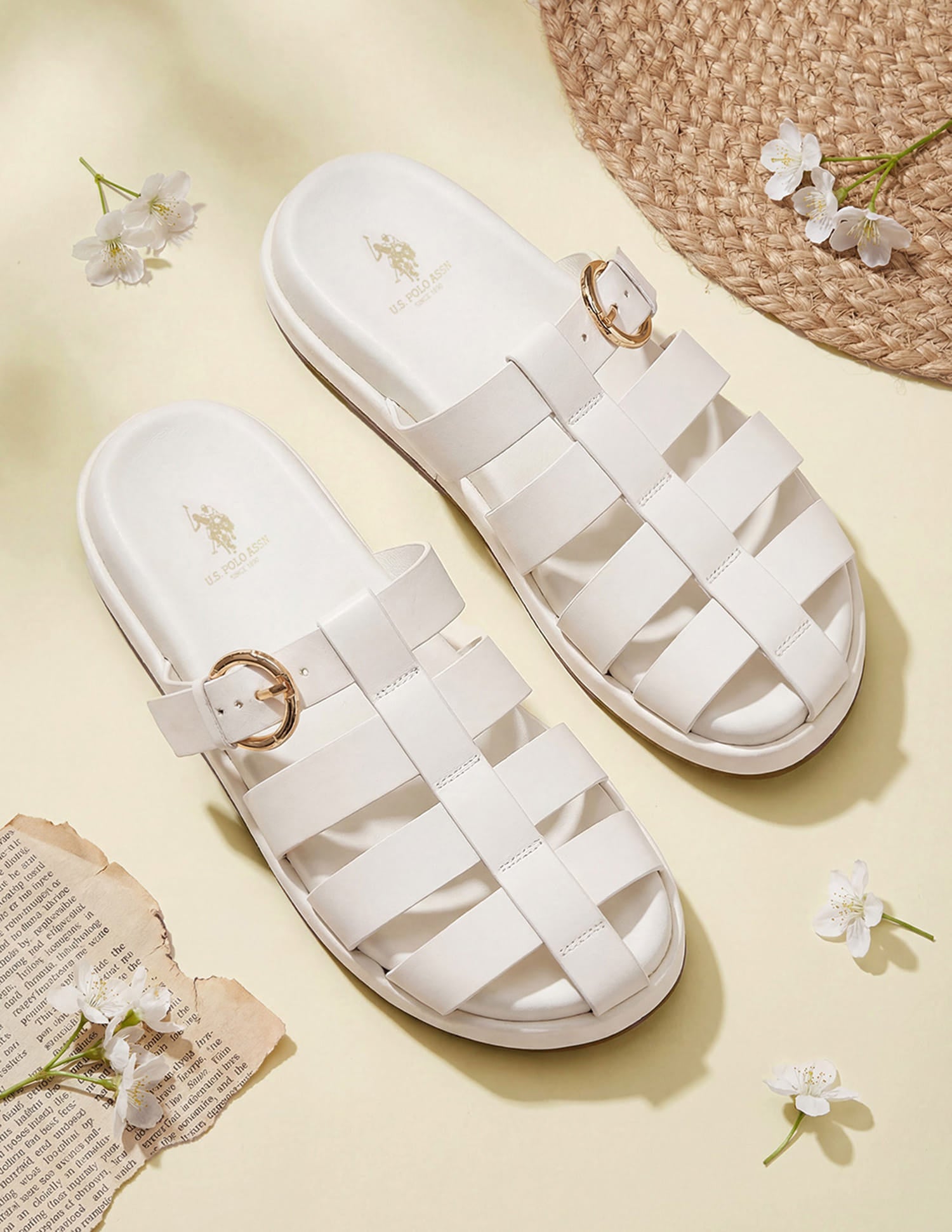 Women Minseo Multi Strap Sandals Off White - U.S. Polo Assn. India | Large