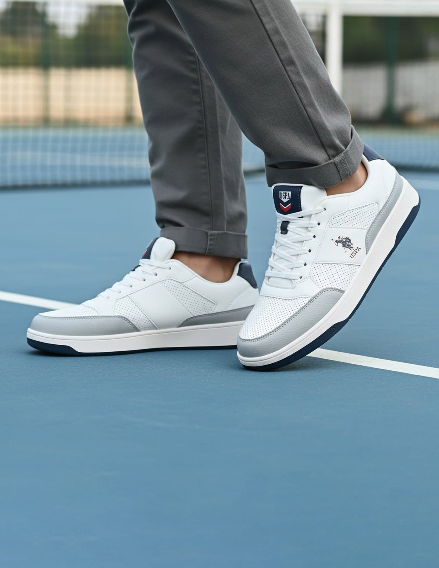Men Colour Blocked Simon 2.0 Sneakers Light Grey - U.S. Polo Assn. India | Large