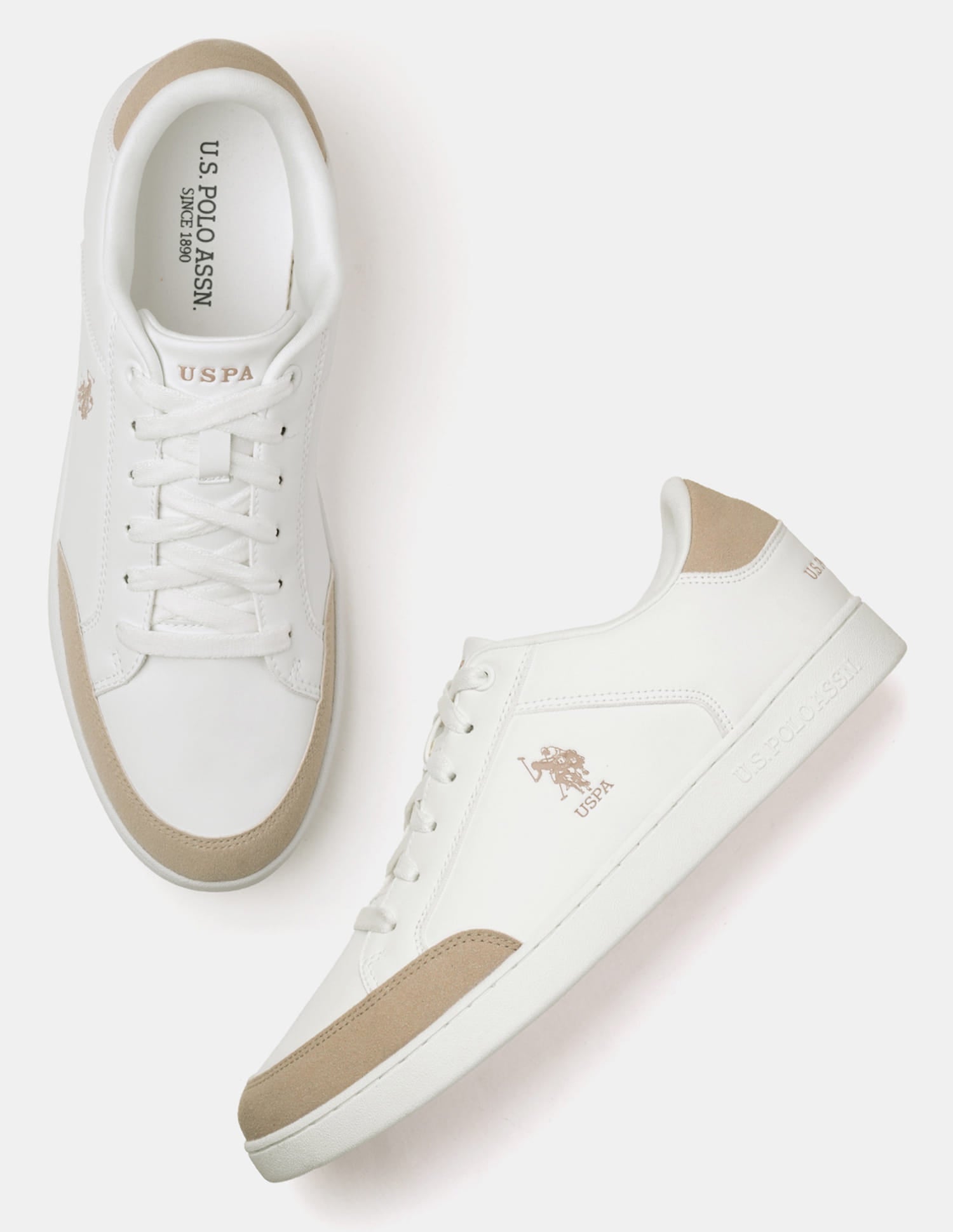 Men Vancer 2.0 Colourblocked Sneakers Off White - U.S. Polo Assn. India | Large