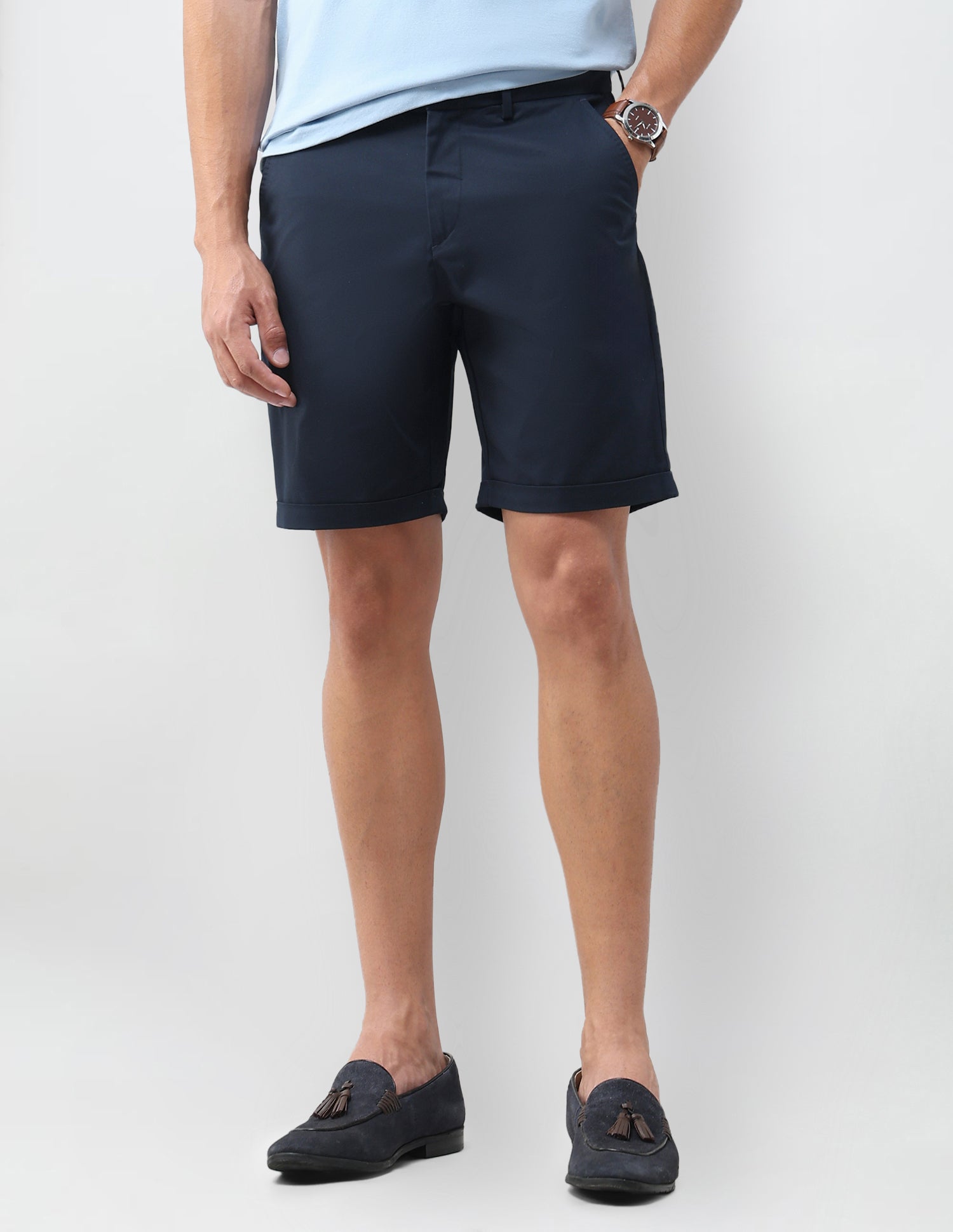 Slim Fit Solid Shorts