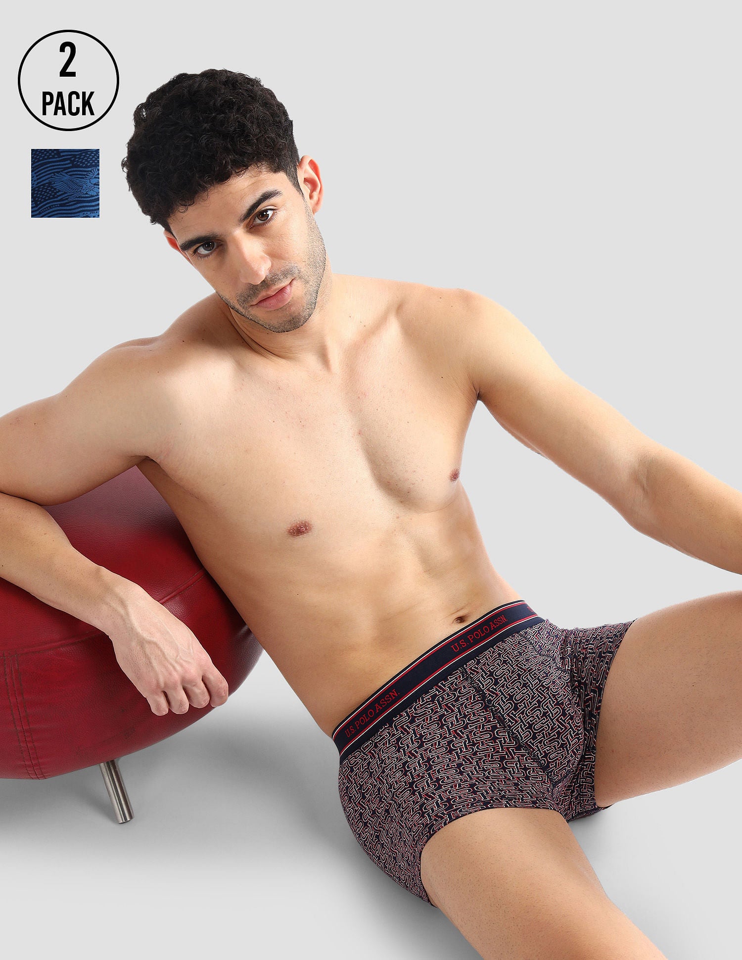 Elasticized Waist Printed I616 Trunks - Pack Of 2