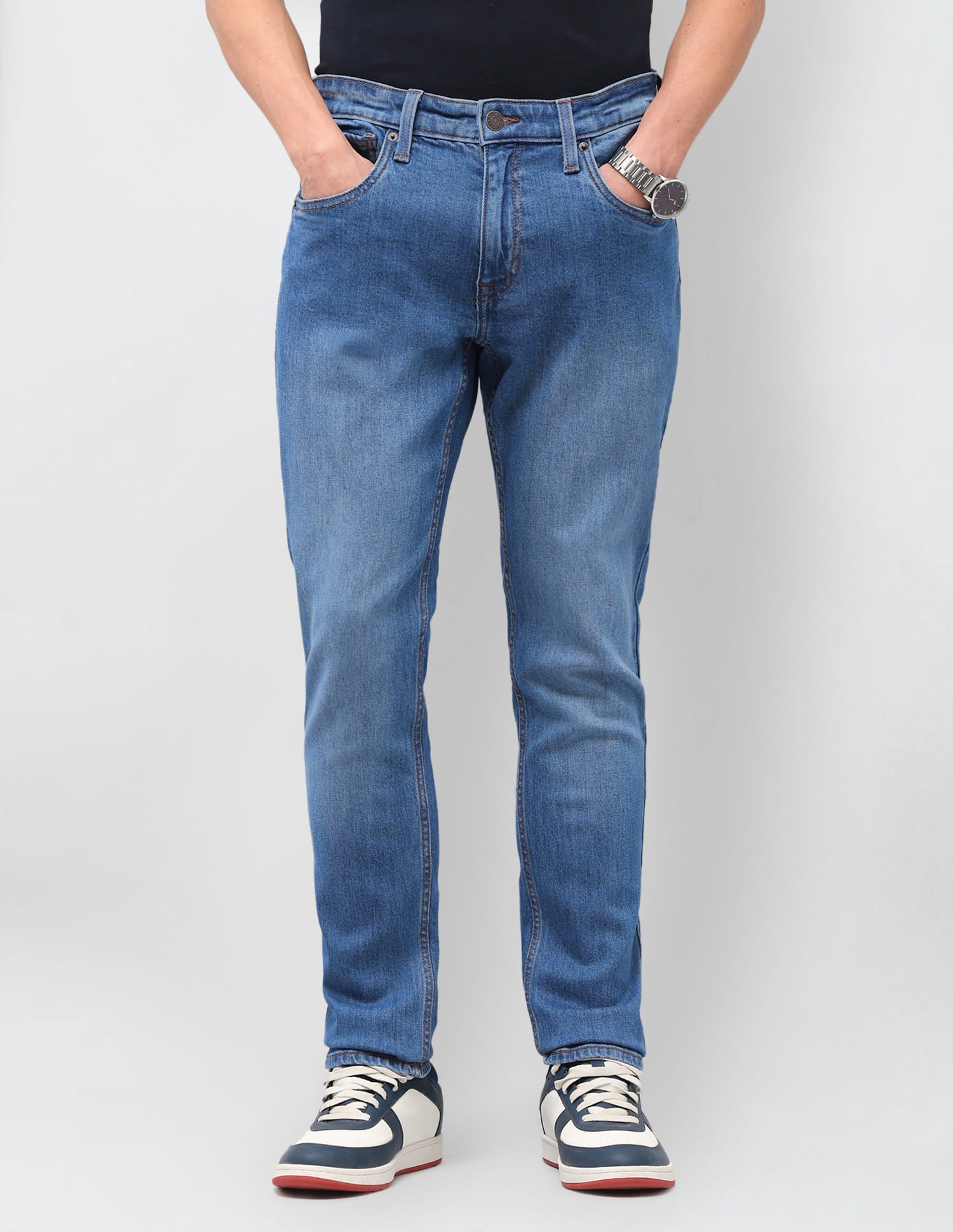 Solid Slim Fit Jeans Blue - U.S. Polo Assn. India | Large