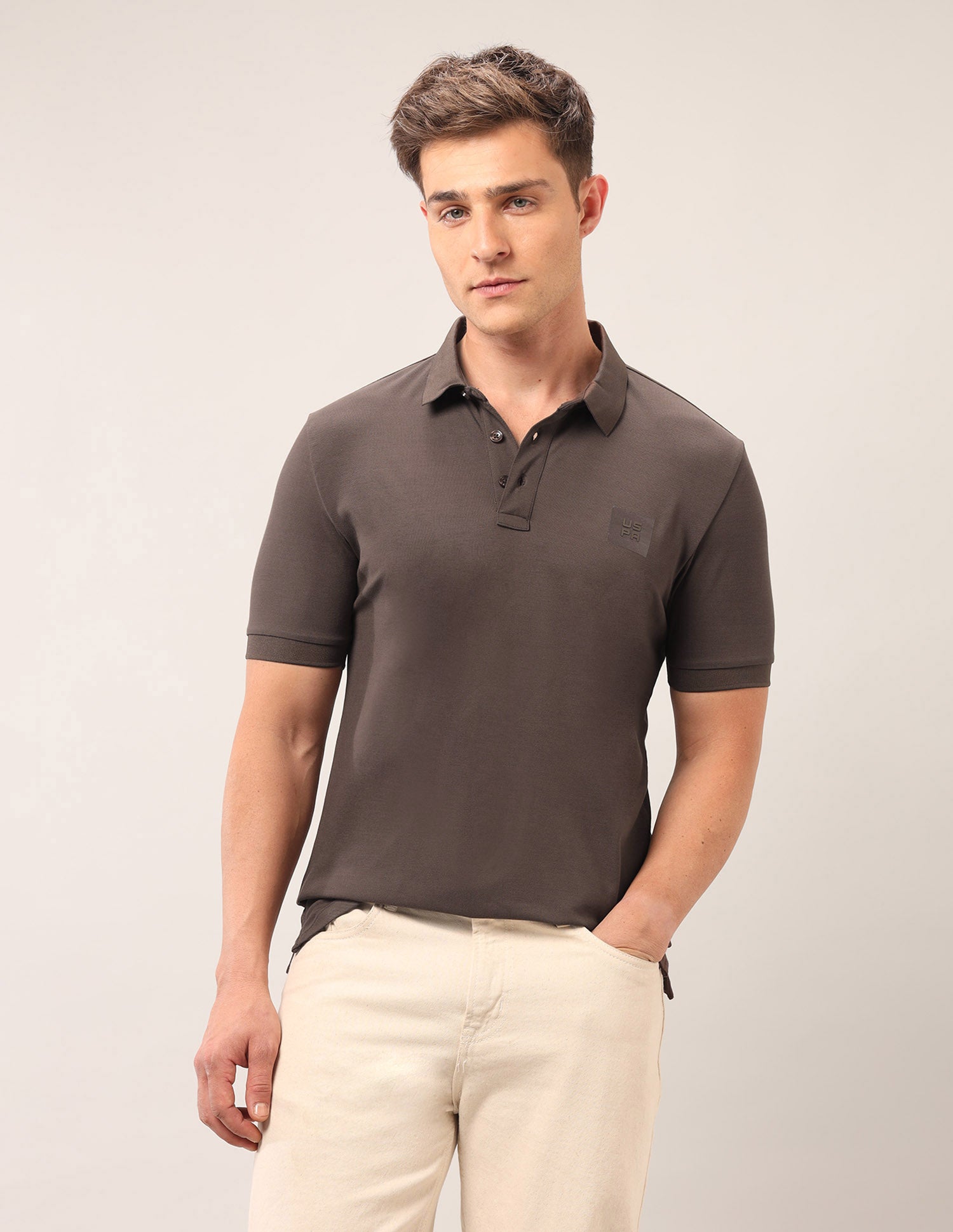 Solid Muscle Fit Polo Shirt