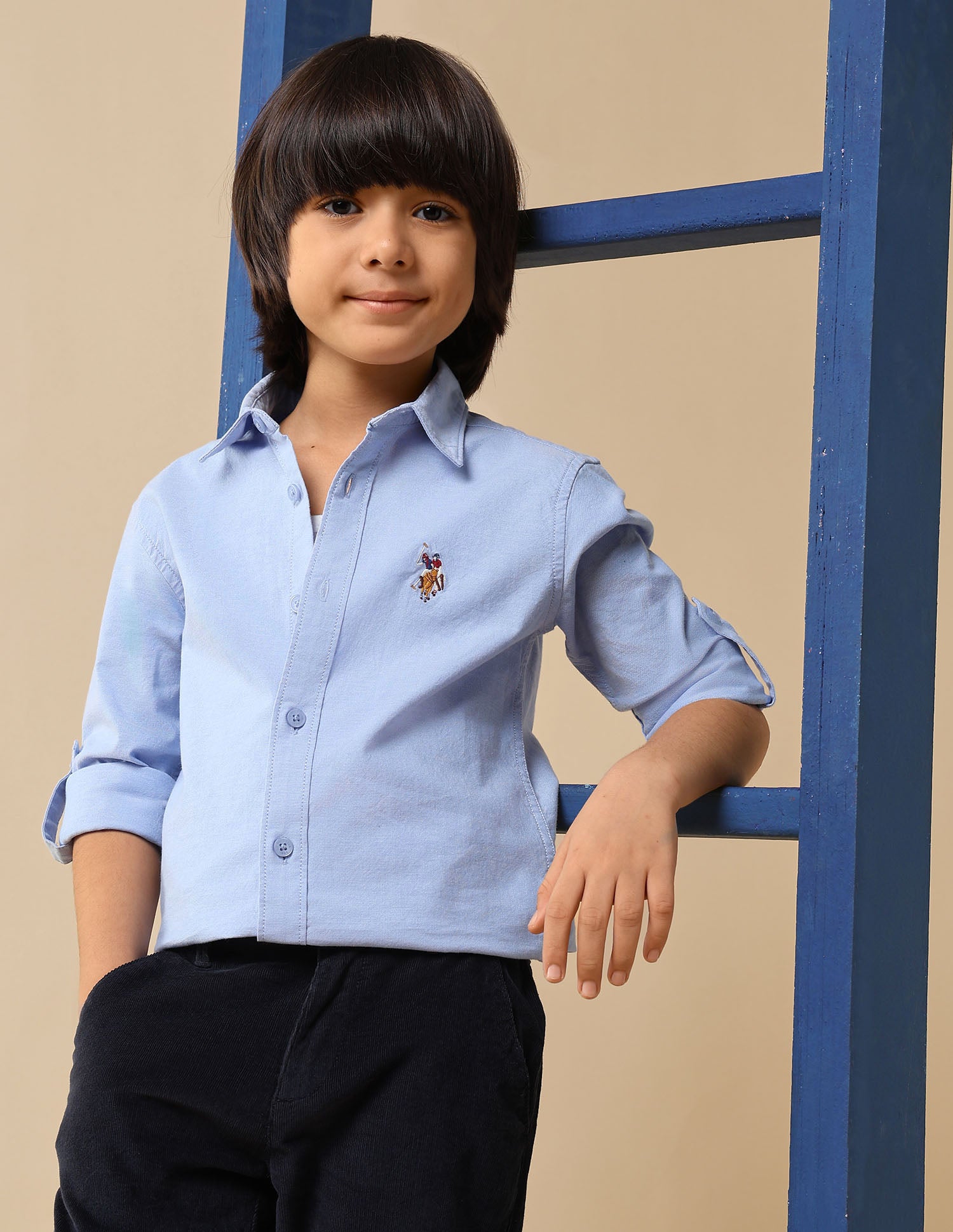Boys Solid Oxford Shirt