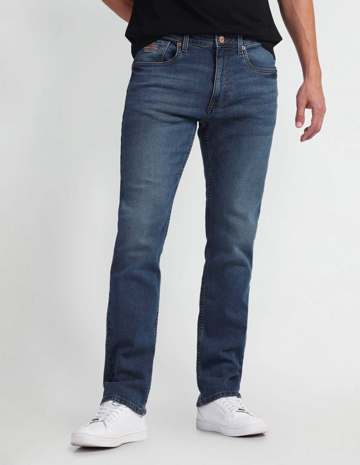 Harold Slim Straight Fit Blue Jeans Blue - U.S. Polo Assn. India | Large