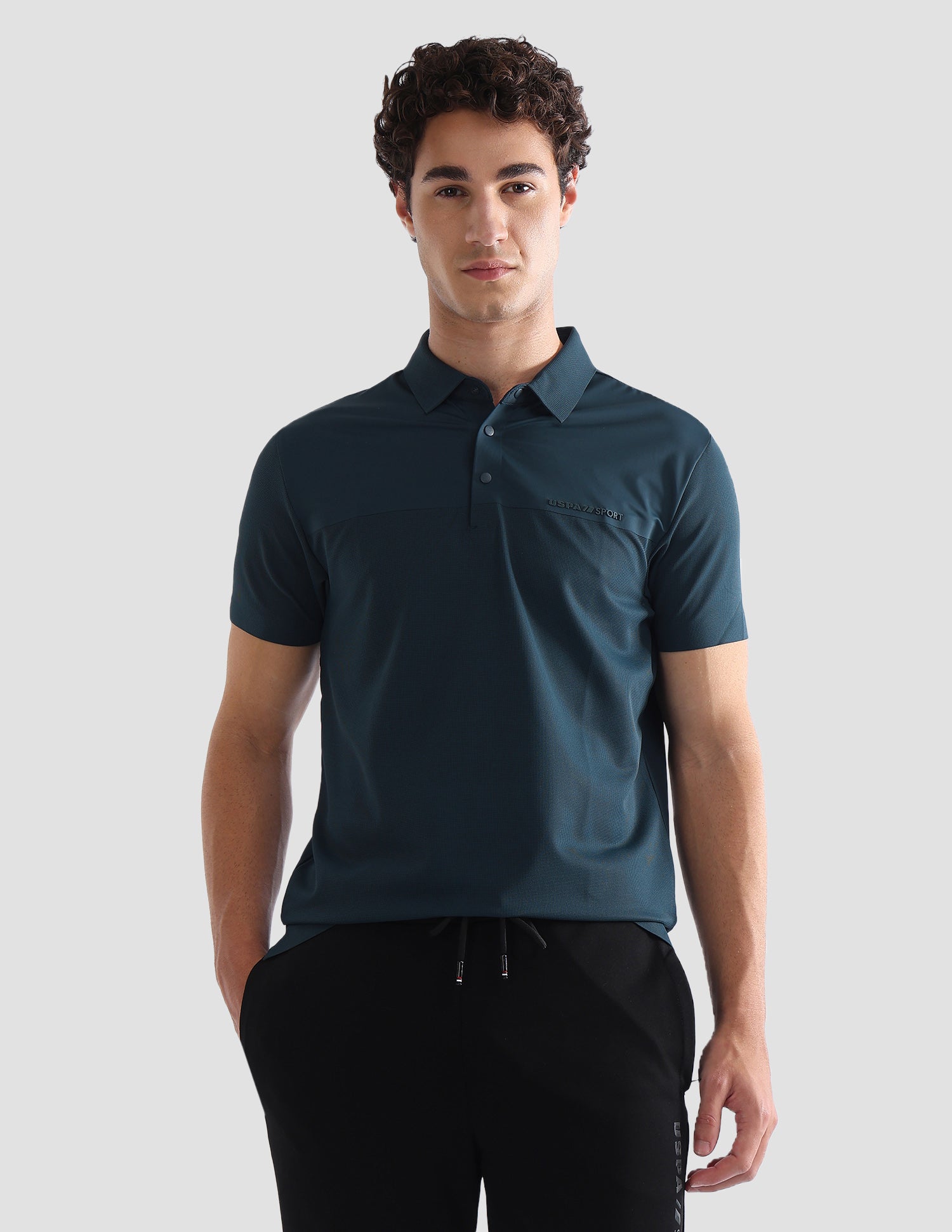 Solid Slim Fit Active Polo Shirt
