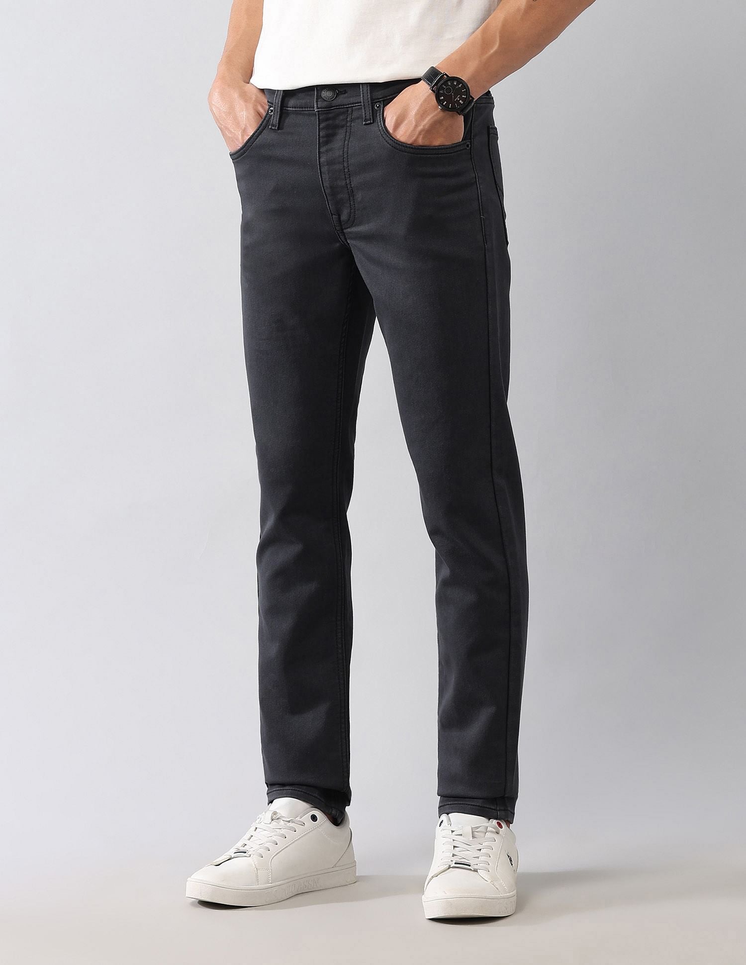 Regallo Skinny Fit Black Jeans Black - U.S. Polo Assn. India | Large