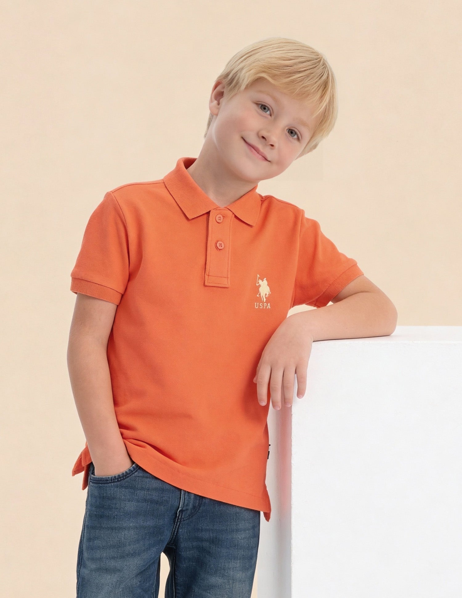 Boys Solid Regular Fit Polo Shirt